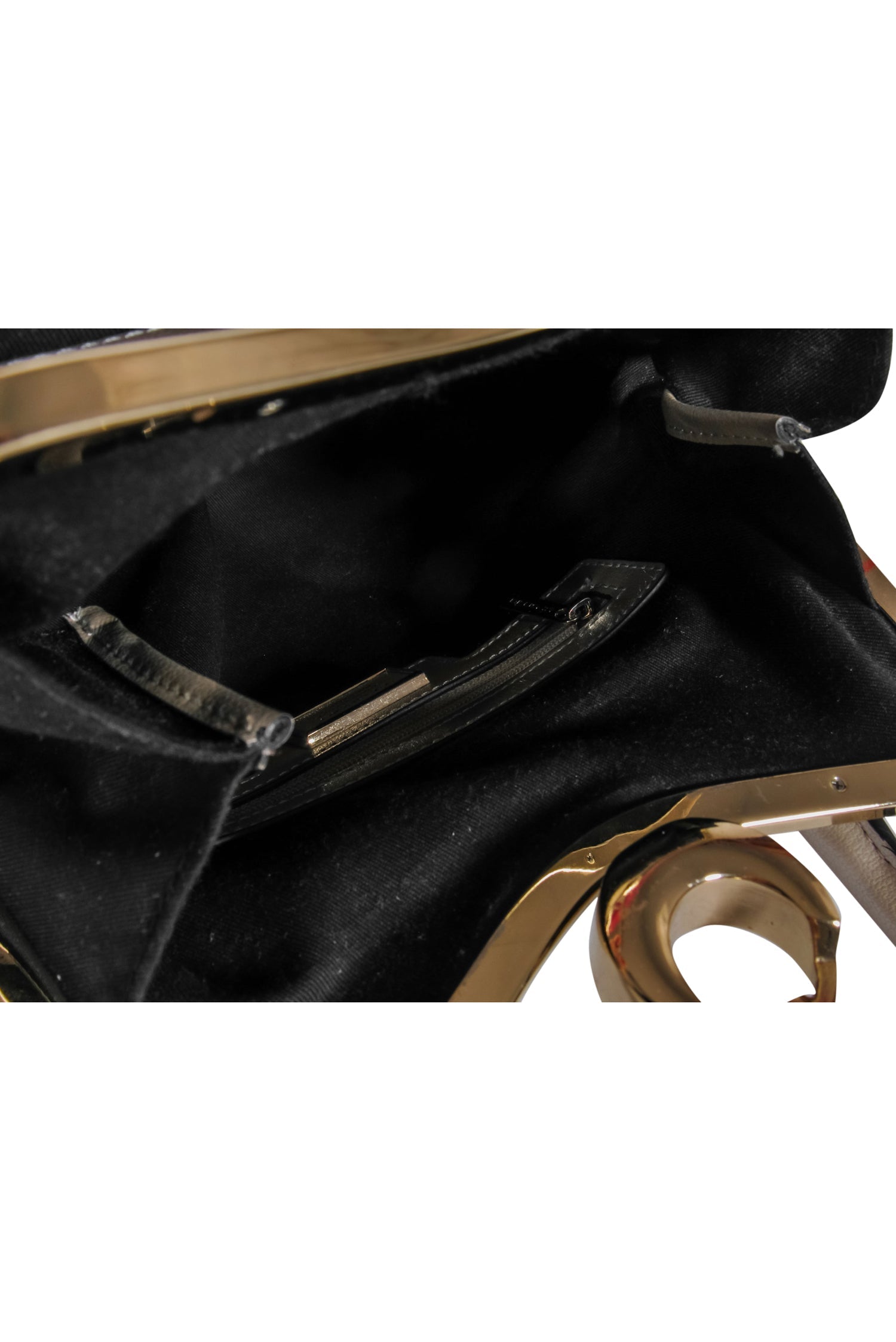 Cromia Creamy Convertible Leather Purse with Gorgeous Gold Frame