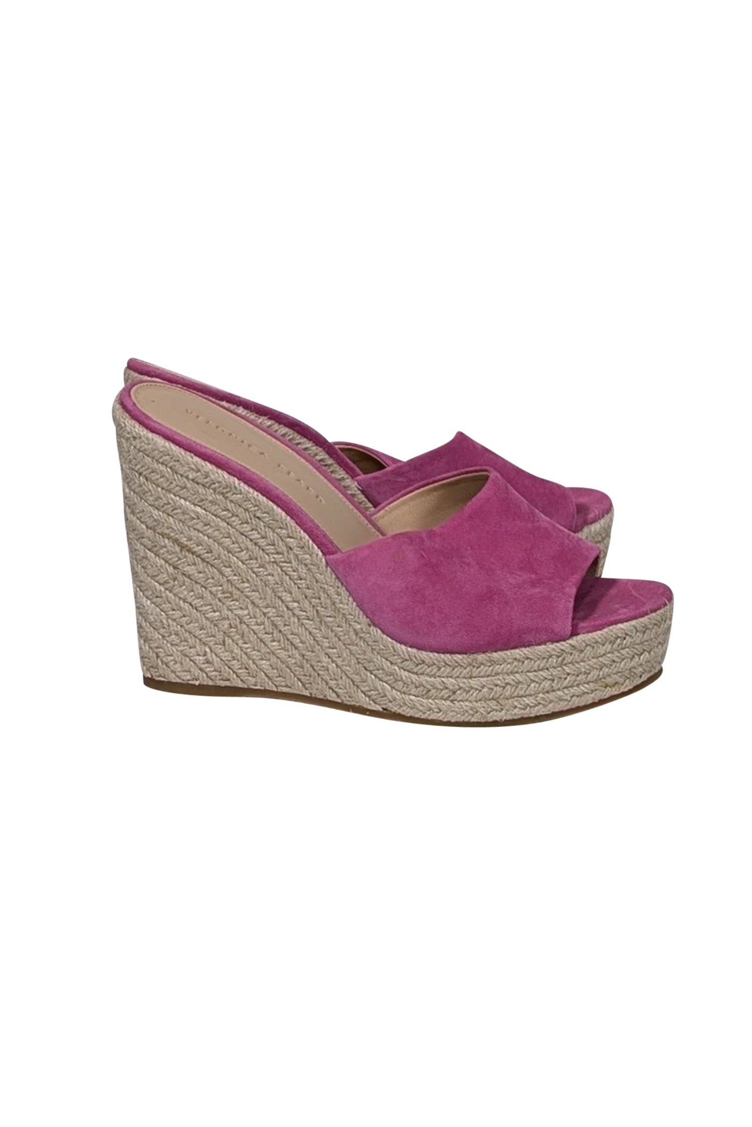Veronica Beard Pink Suede Espadrille Wedge Mules - Size 8.5 - Chic Summer Footwear