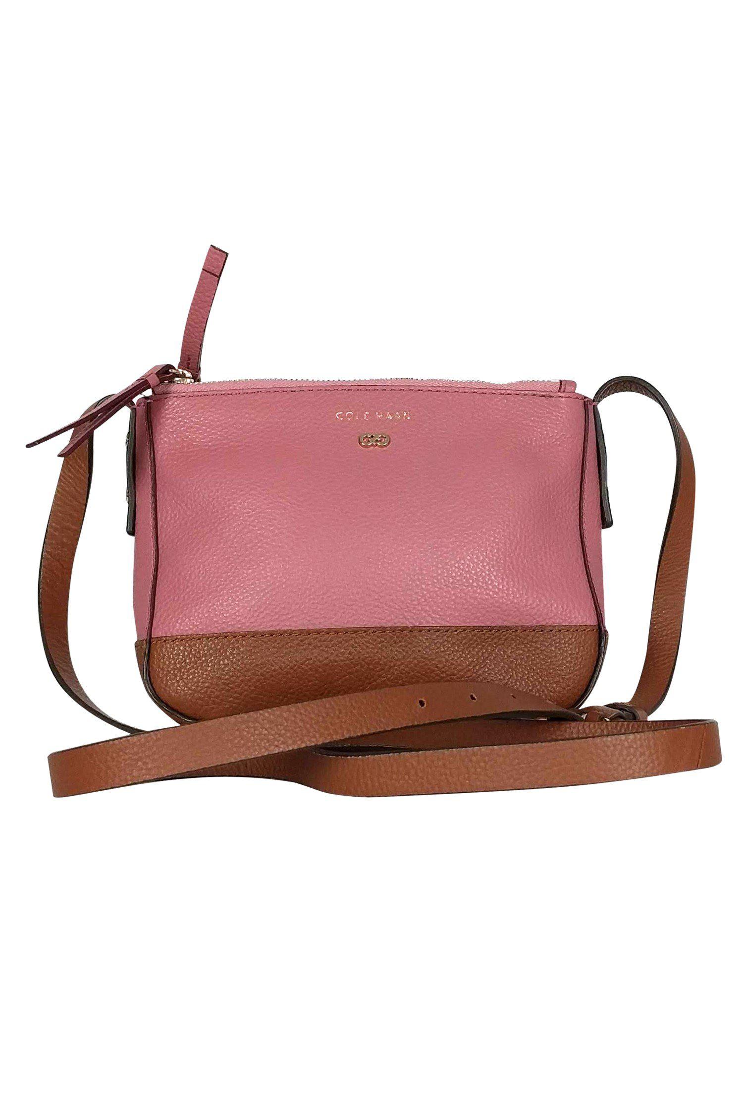 Cole Haan Pink & Brown Double Zip Crossbody - Your Ideal On - the - Go Companion