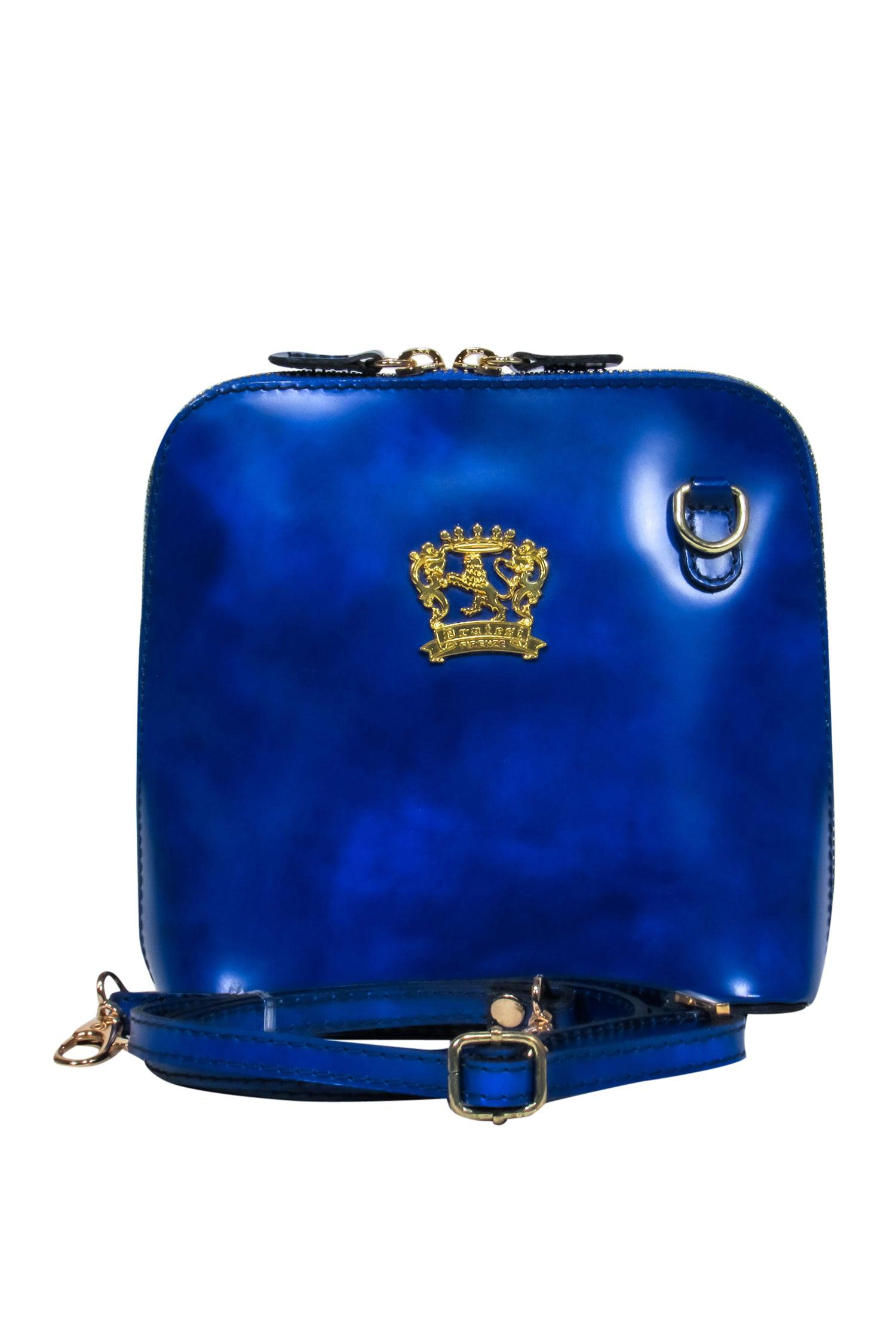 Pratesi - Stunning Cobalt Blue Leather Crossbody Bag with Luxe Logo