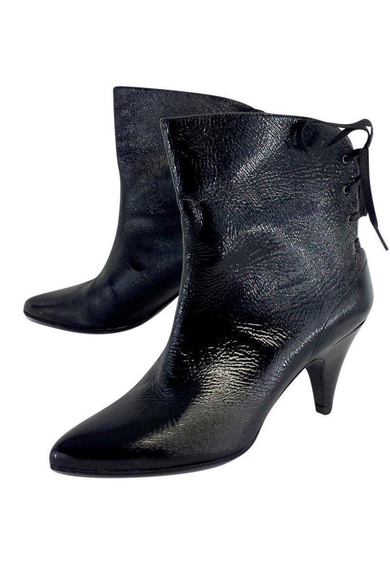 Gorgeous Sigerson Morrison Black Patent Leather Booties - Size 6