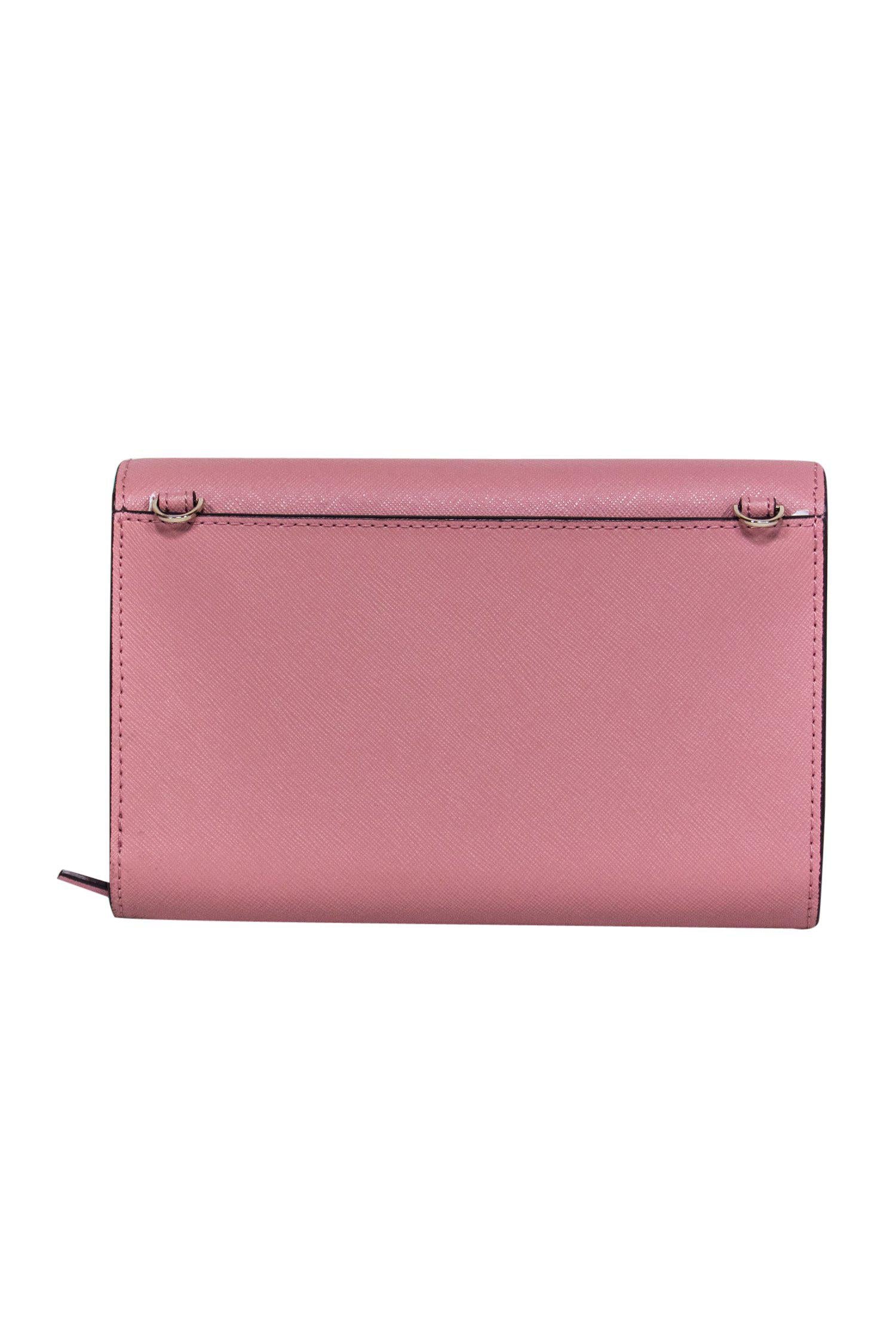 Kate Spade Mauve Textured Leather Crossbody Wallet - The Ultimate Travel Companion