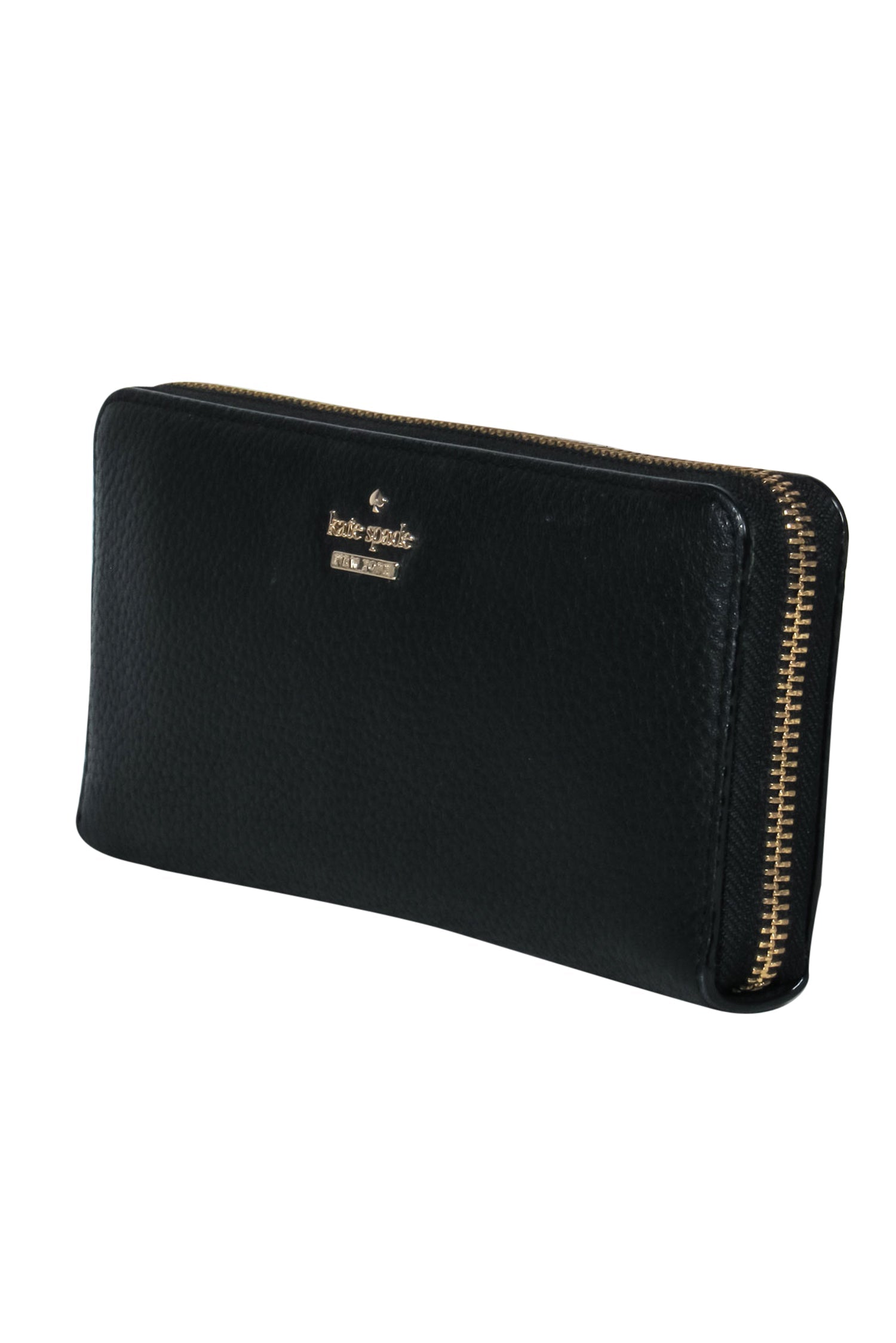 Kate Spade's Stunning Black Pebbled Leather Zip-Around Wallet