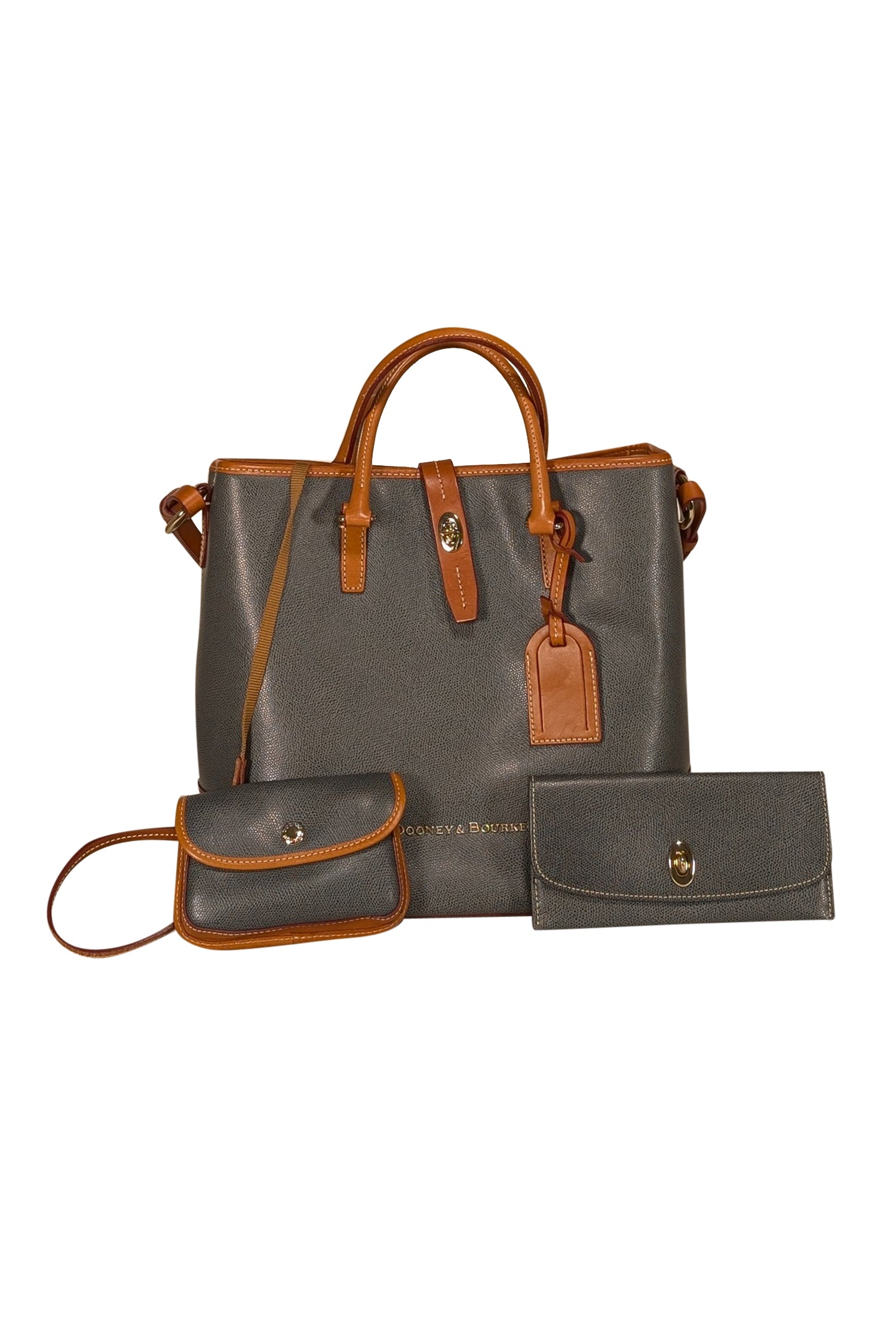 Dooney & Bourke - Stunning Grey Leather Large Shoulder Bag