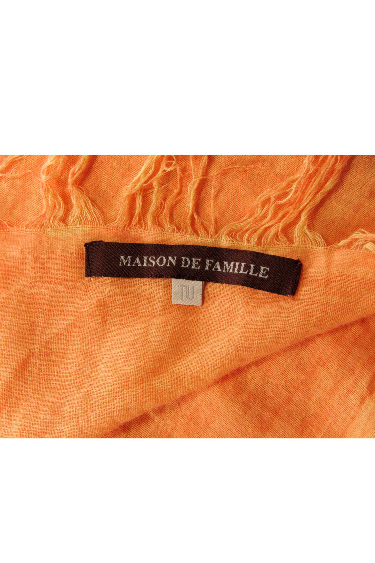 Maison de Famille - Bright Orange Fringe Hem Scarf: A Springtime Essential