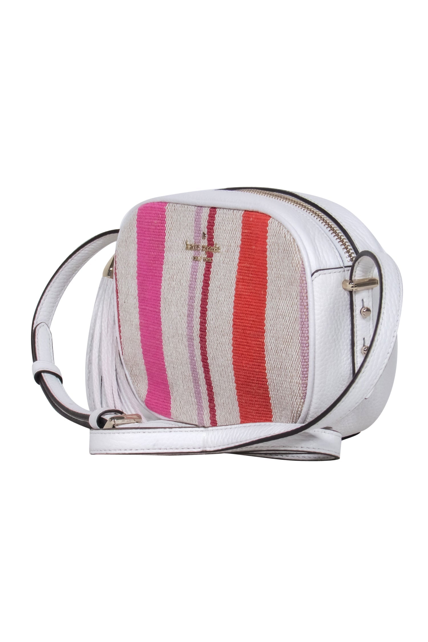 Kate Spade's Stunning White, Pink & Red Striped Crossbody: A Colorful Delight