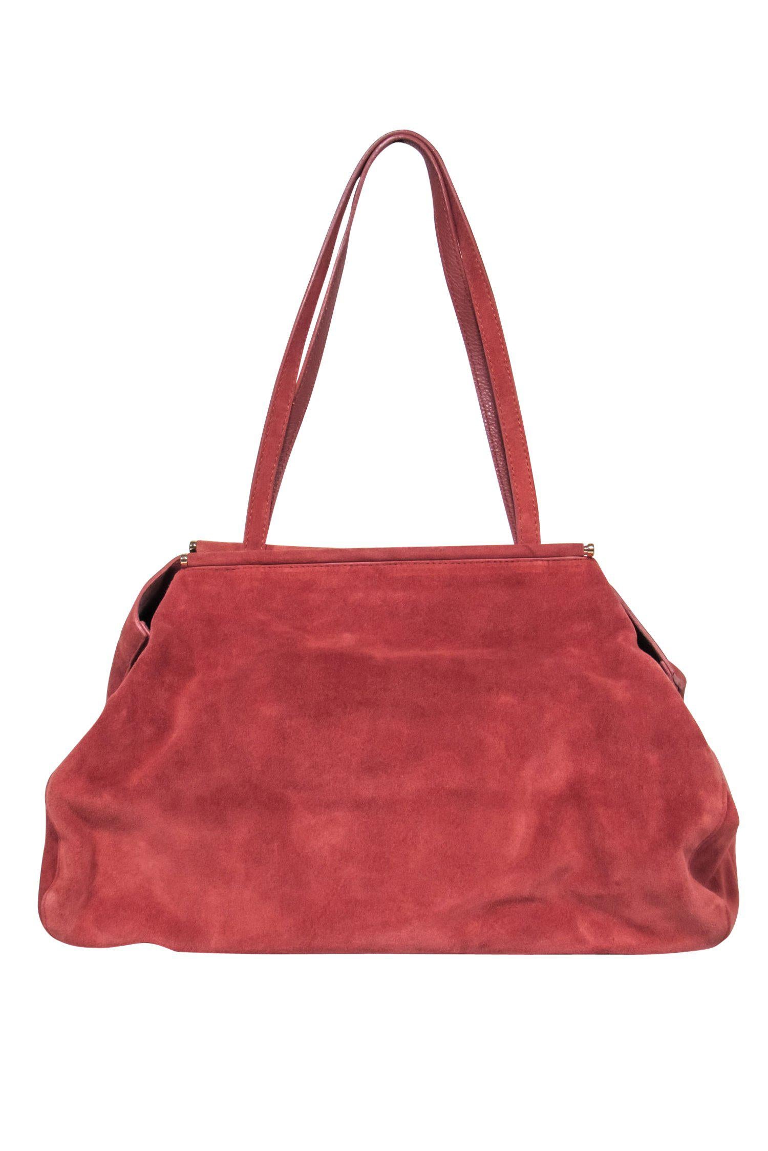 Sezane - Irresistible Rose Pink Suede Carryall Handbag
