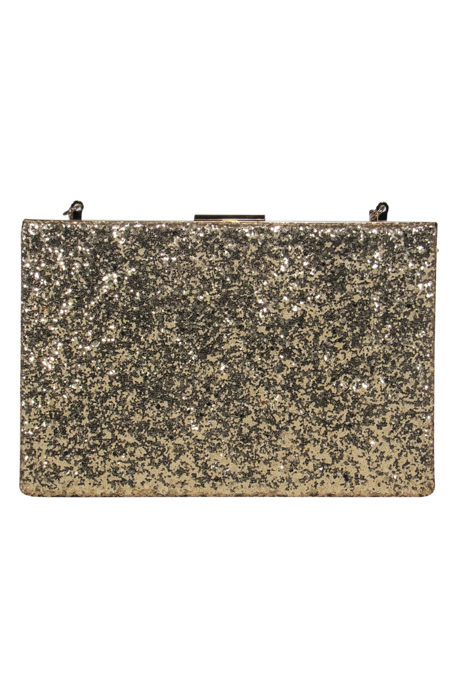 Kate Spade Gold Glitter Magic Convertible Box Clutch