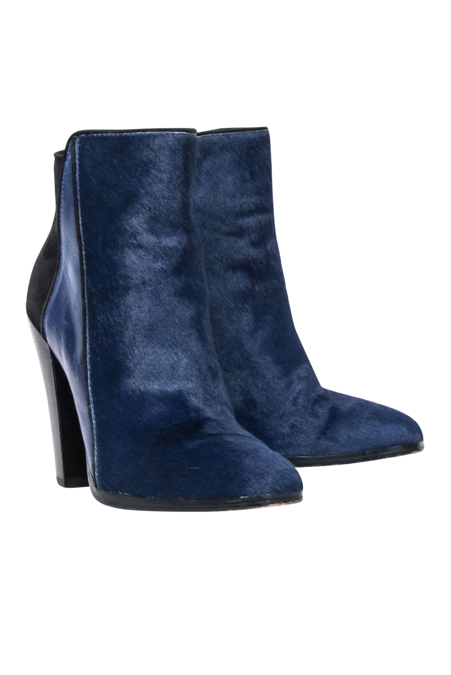 Derek Lam Navy Cow Hair Glam Short Boots - Size 7
