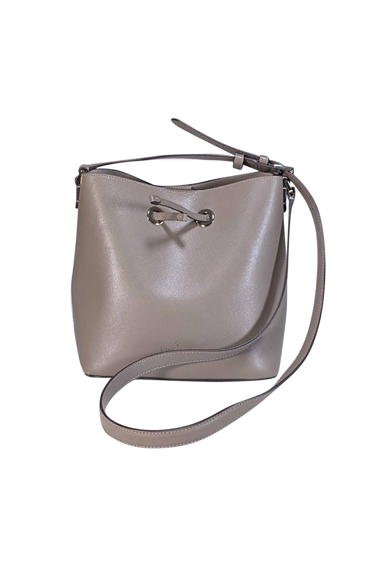Kate Spade's Charming Grey Leather Bucket Bag