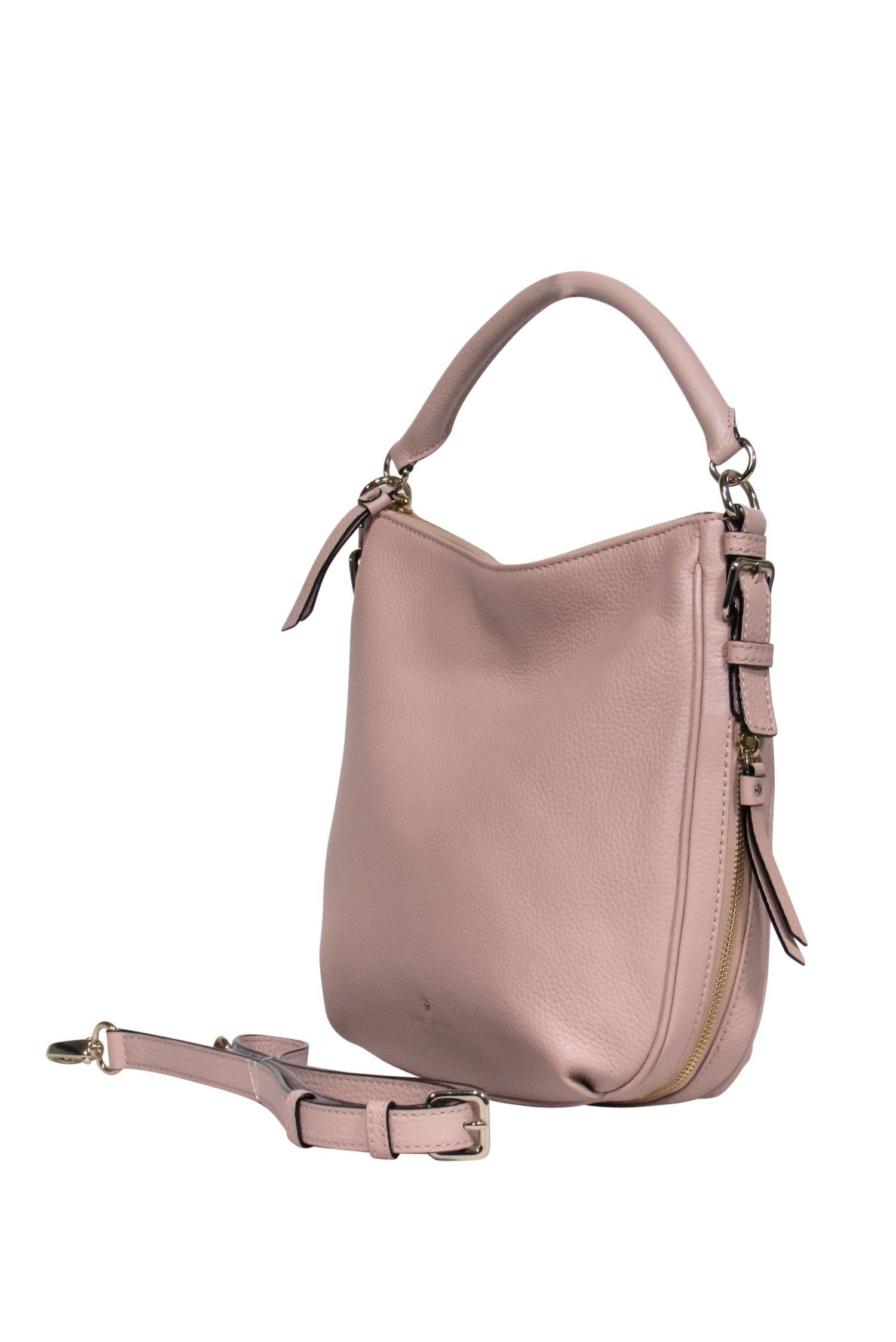 Kate Spade - Charming Light Pink Pebbled Leather Expandable Shoulder Bag