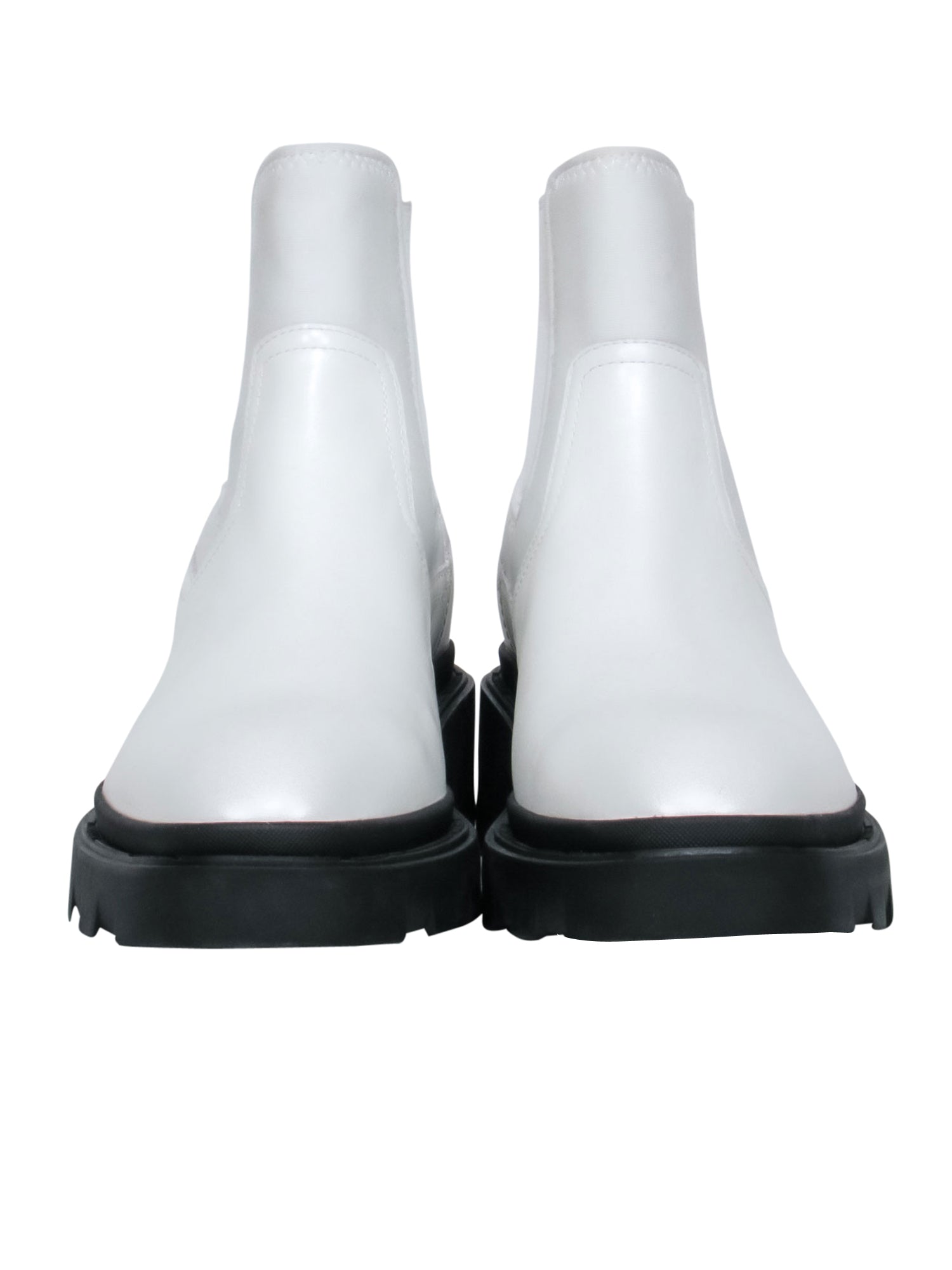 Stunning Ash - White 'Mastro S' Booties with Black Chunky Sole, Size 10