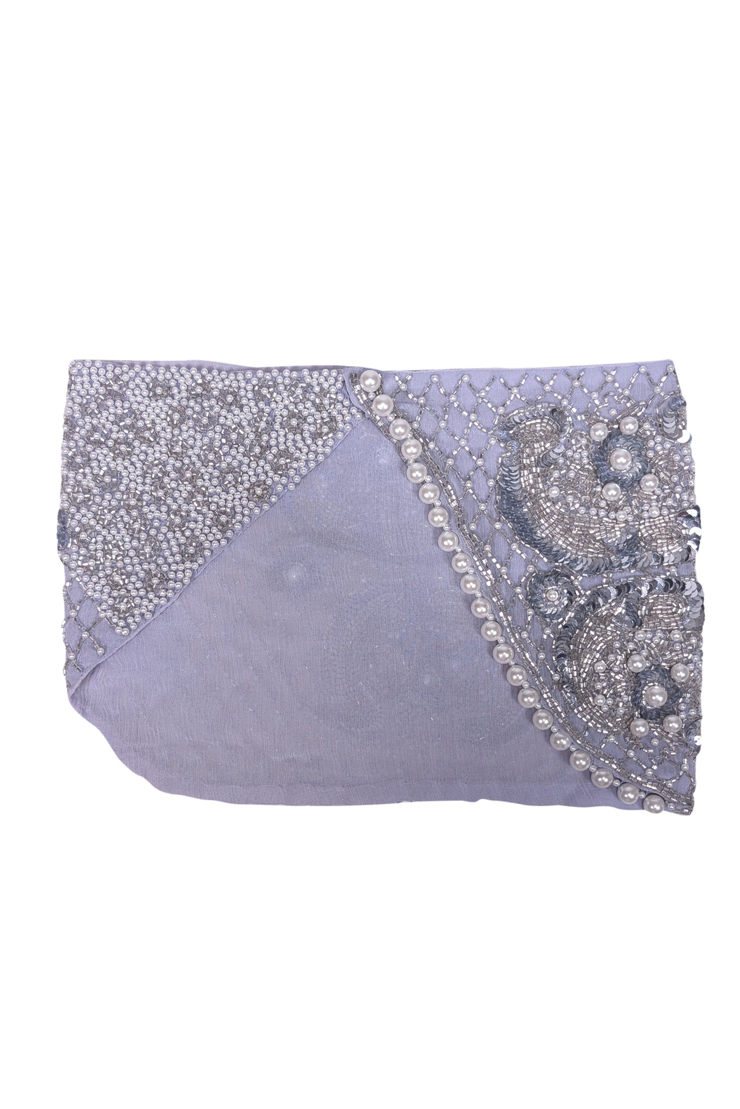 Mignonne Gavigan's Stunning Pastel Blue Hand - Beaded Silk Scarf Necklace