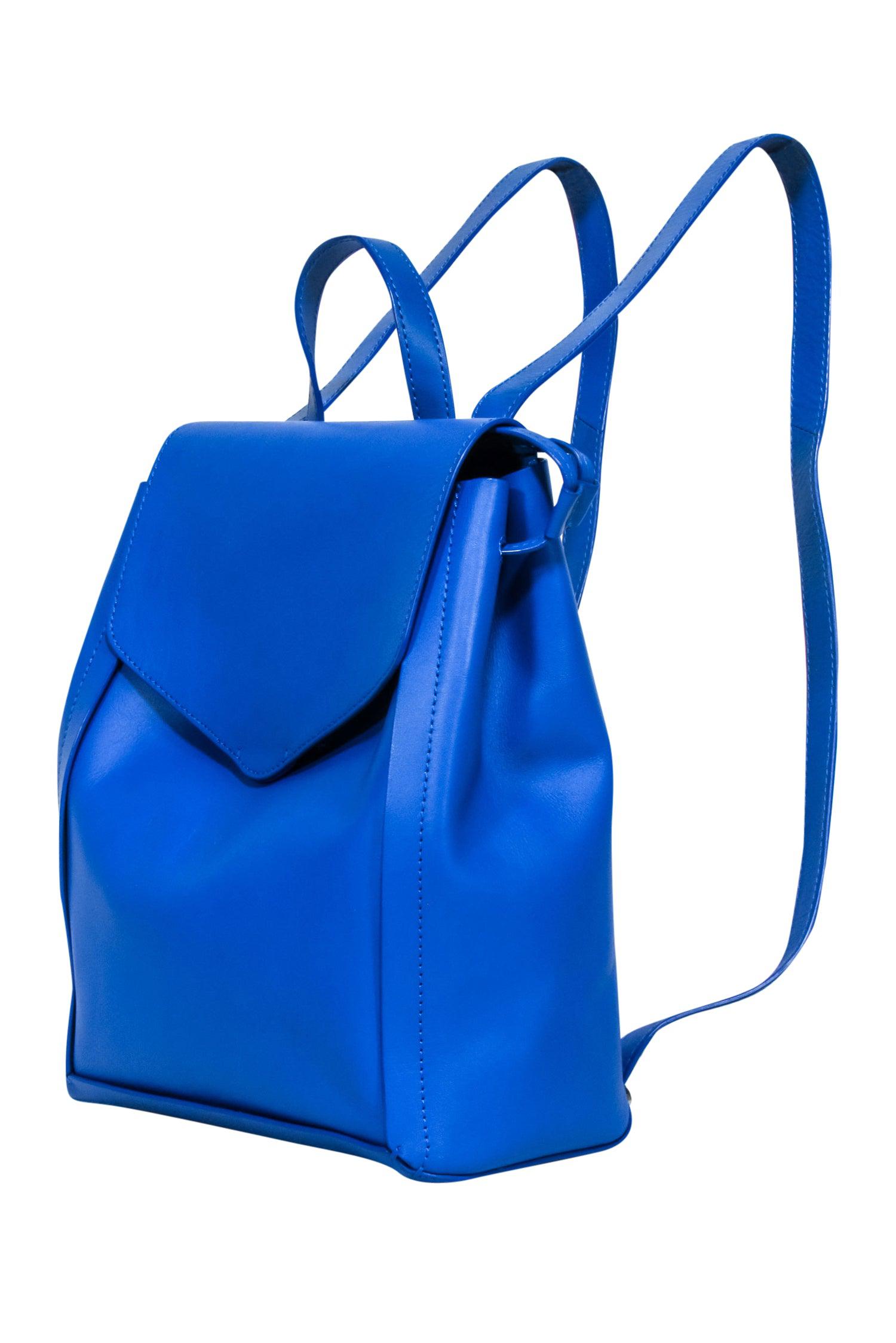 Loeffler Randall - Stunning Blue Leather Front Flap Backpack