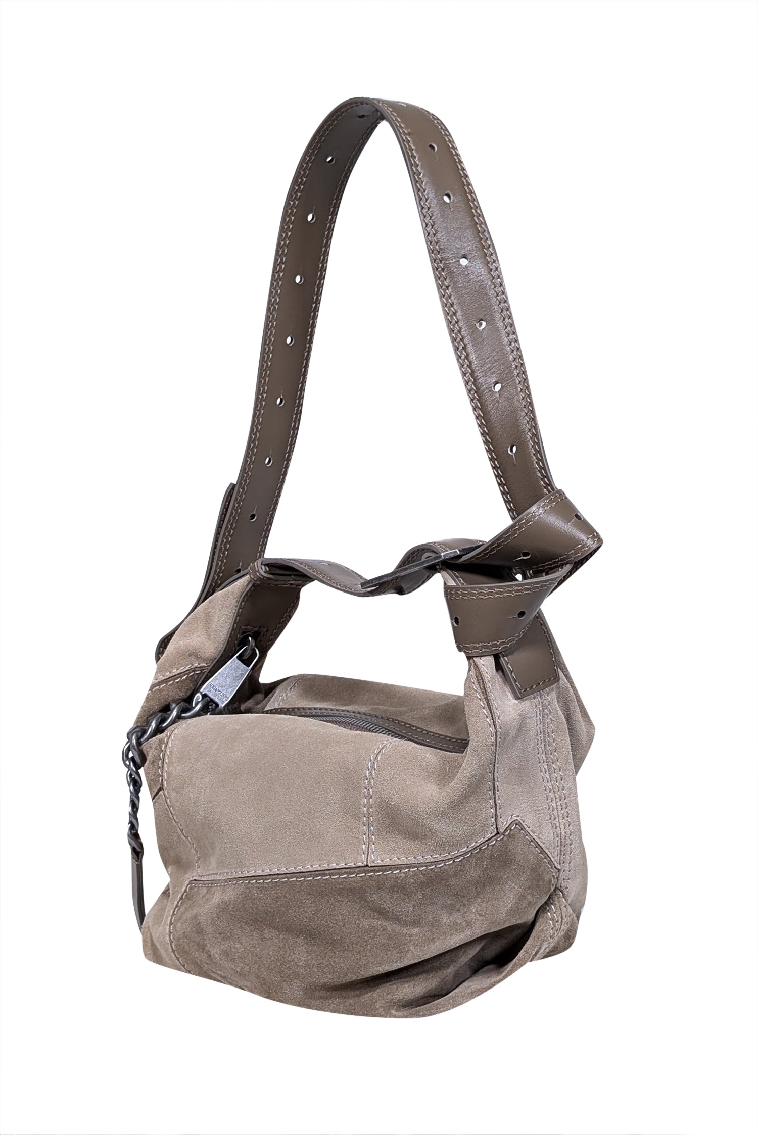 Zadig & Voltaire - Edgy Beige Suede Patchwork La Cecilia Shoulder Bag