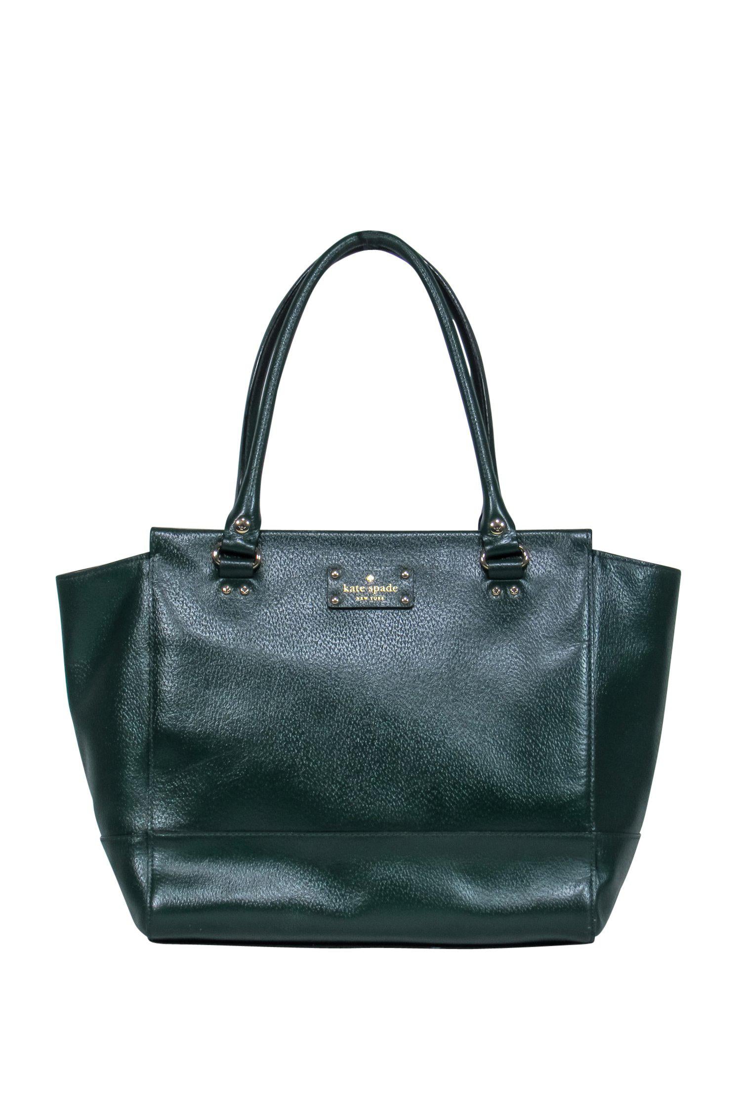 Kate Spade Emerald Green Shiny Leather Zippered Tote - A Fashion Statement