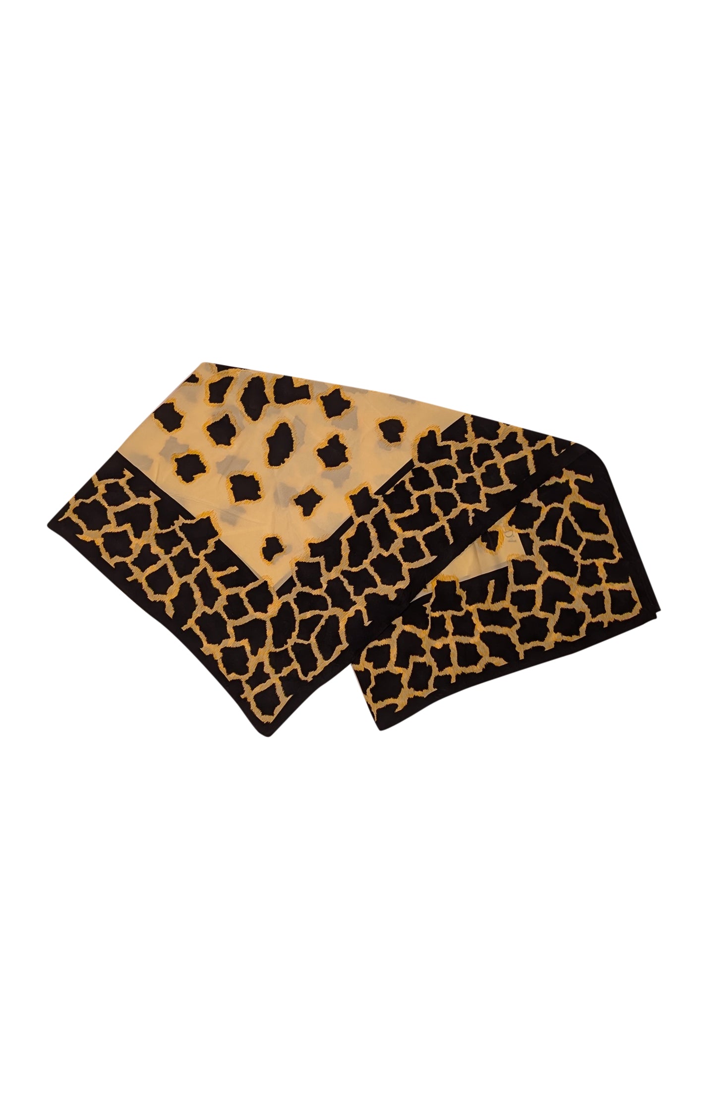 Escada - Stunning Black & Cream Leopard Print Silk Scarf