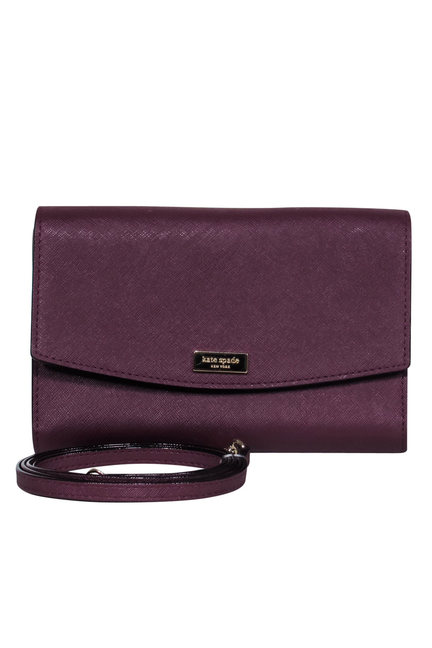 Kate Spade - Stunning Small Deep Purple Wallet-Style Fold-Over Crossbody
