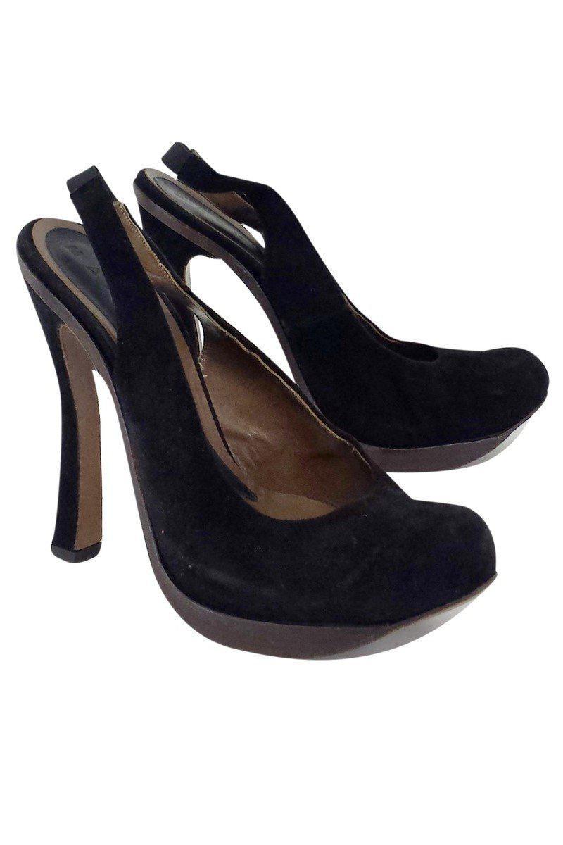 Gorgeous Marni Black Suede Platform Slingback Pumps in Size 11 - Grab Yours Now!