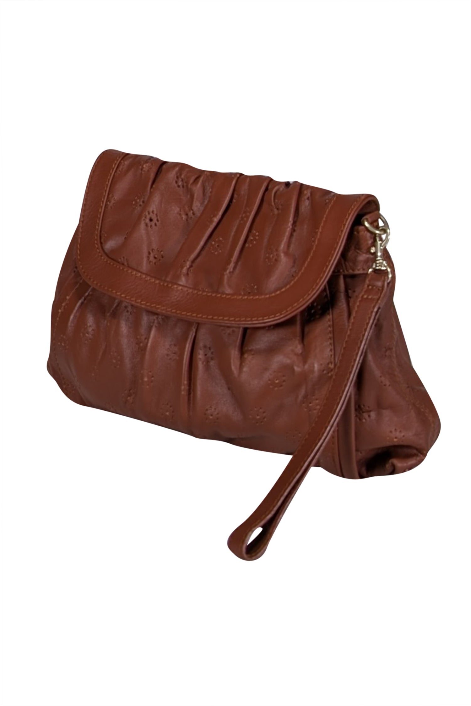 See by Chloe - Chic Tan Leather Perforated Print Clutch