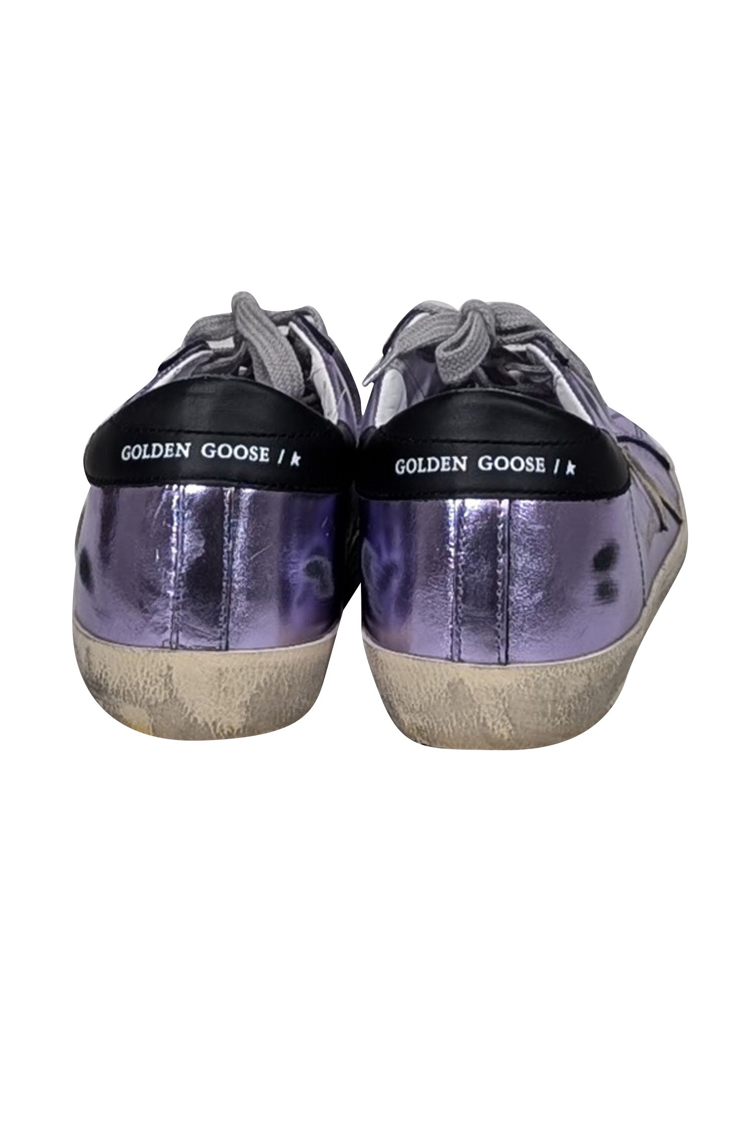 Golden Goose Metallic Lavender Super-Star Sneakers - Size 10
