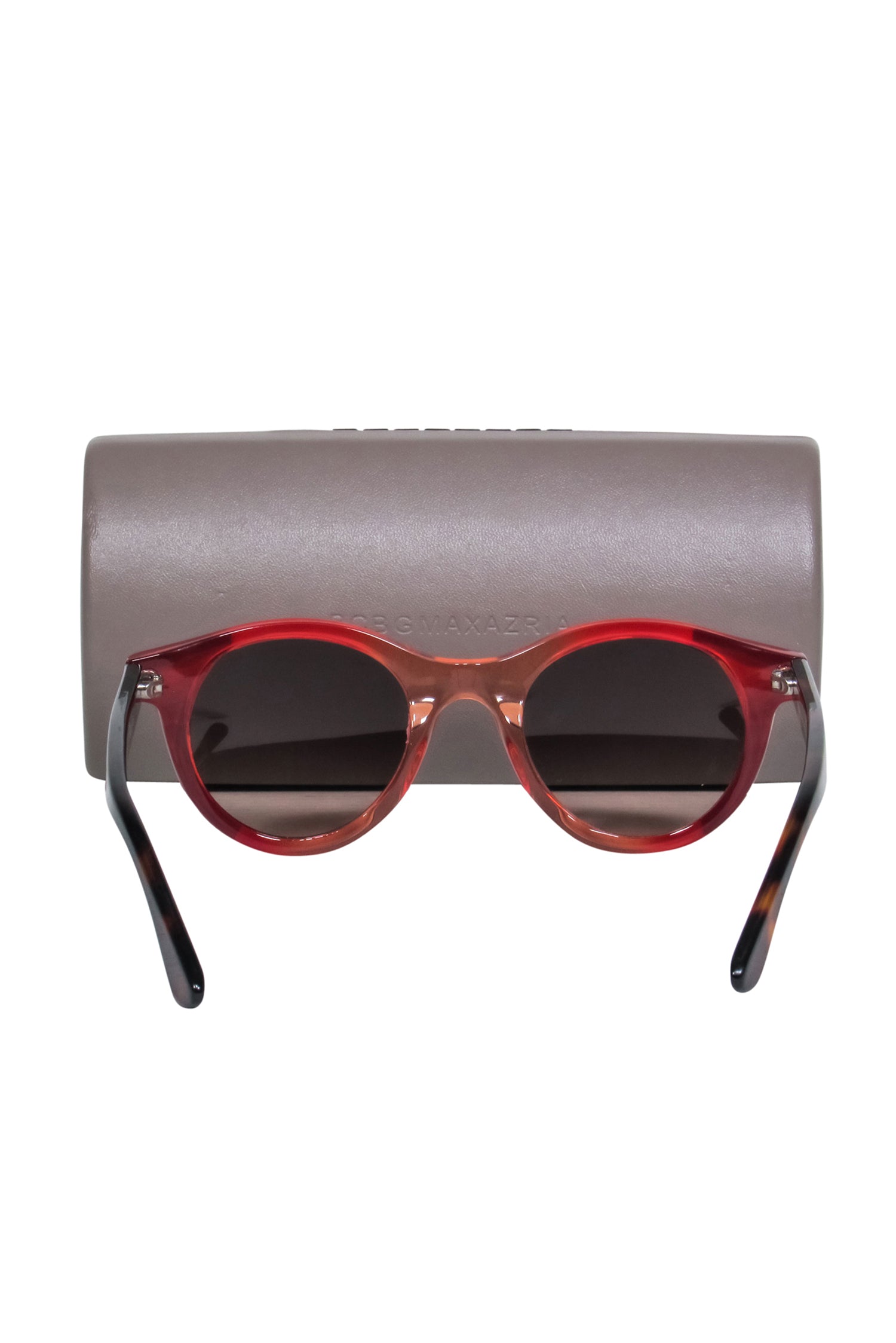 BCBG Max Azria - Stunning Red Orange Color - Block Small Round Sunglasses