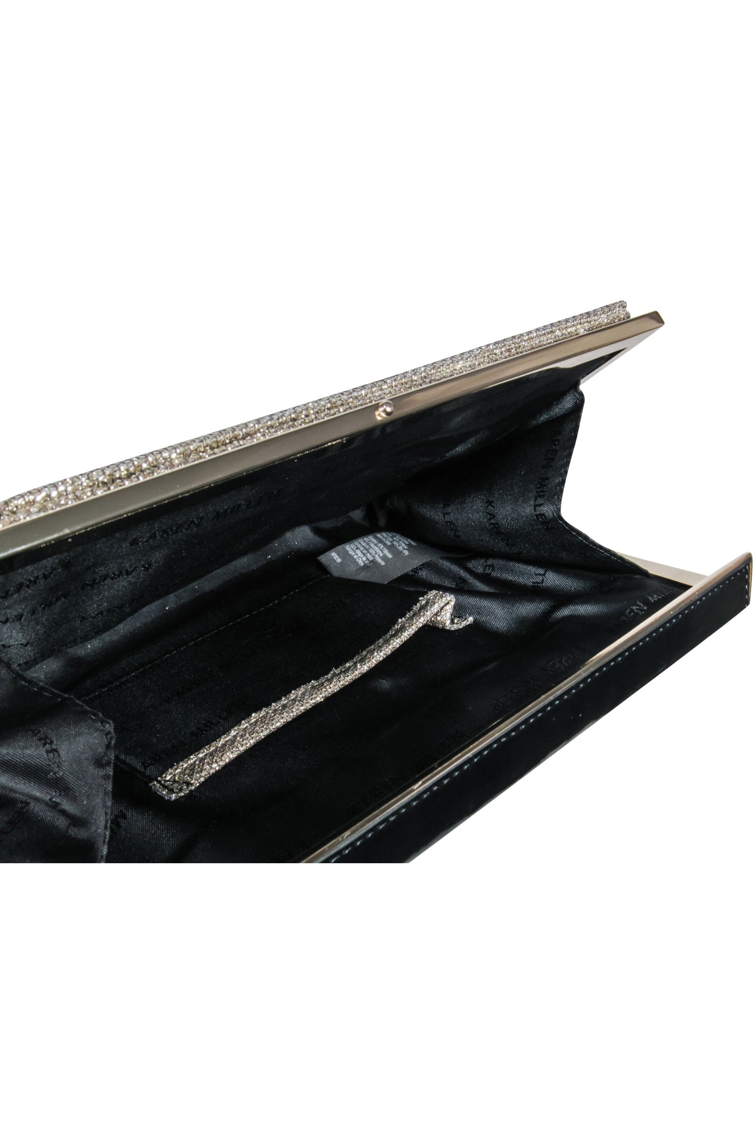Karen Millen's Glittering Gold & Black Clutch: A Sparkling Accessory