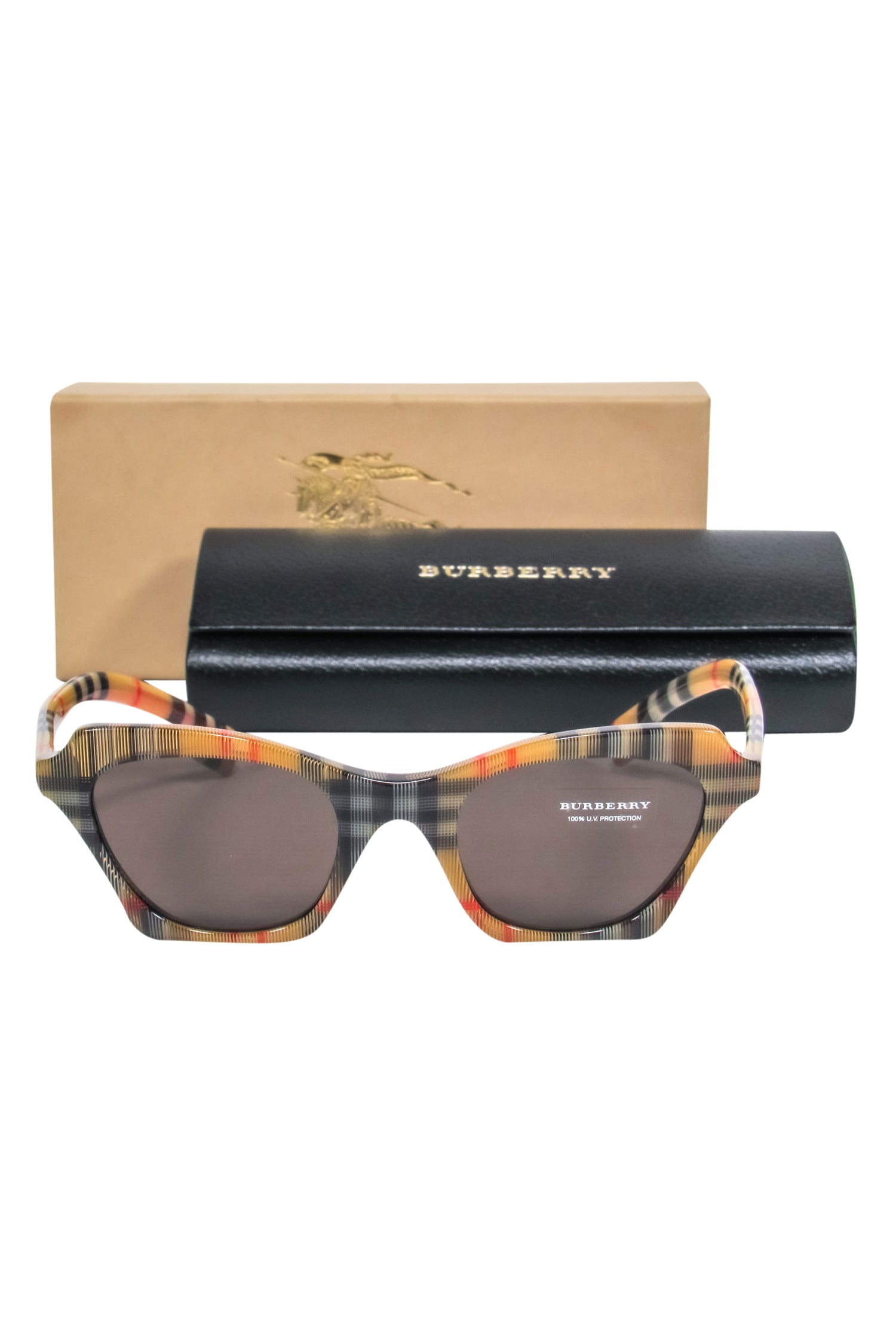 Burberry Tan Tartan Square Sunglasses: A Fashion Statement