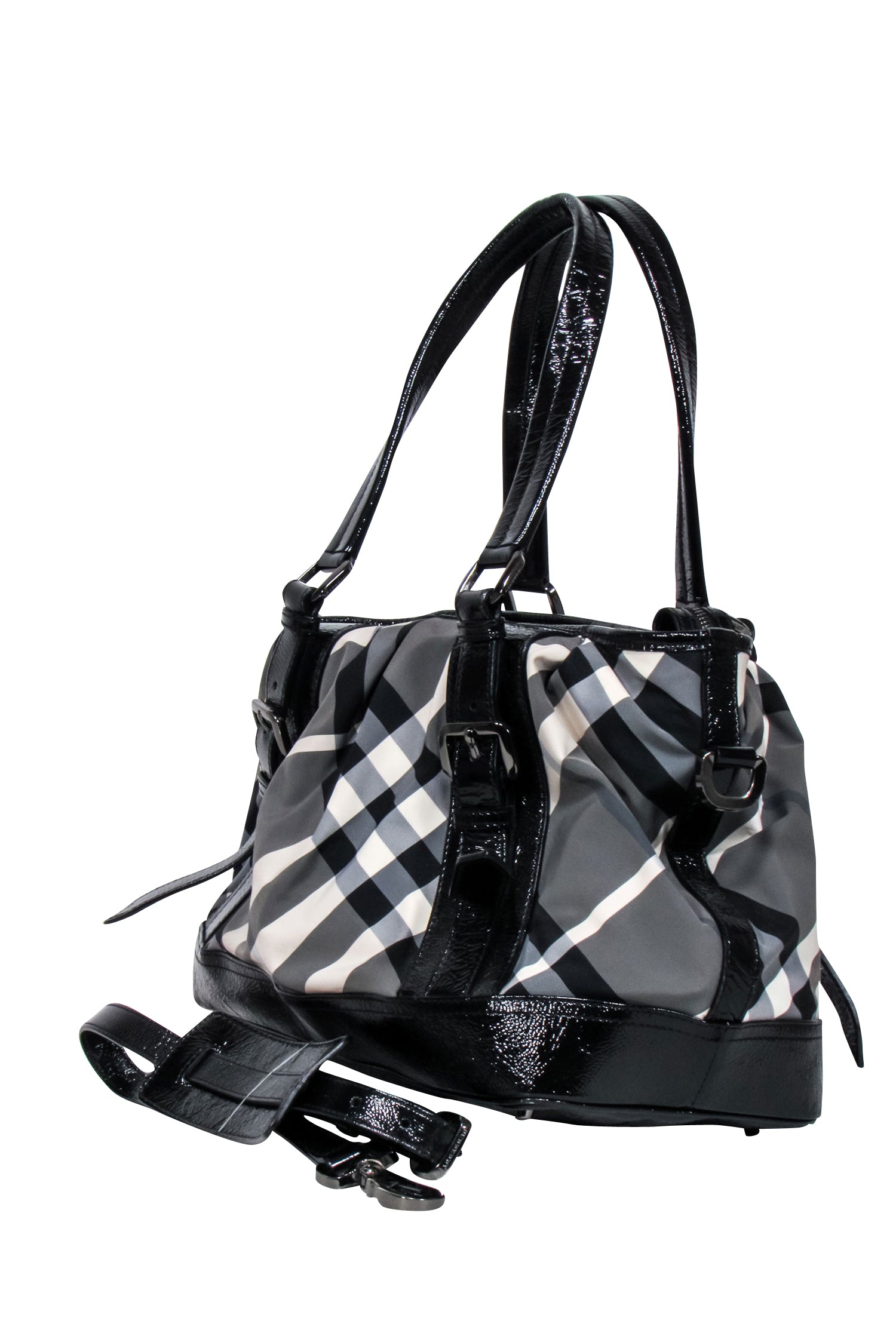 Burberry - Stunning Grey, Black & Cream Plaid Shoulder Bag