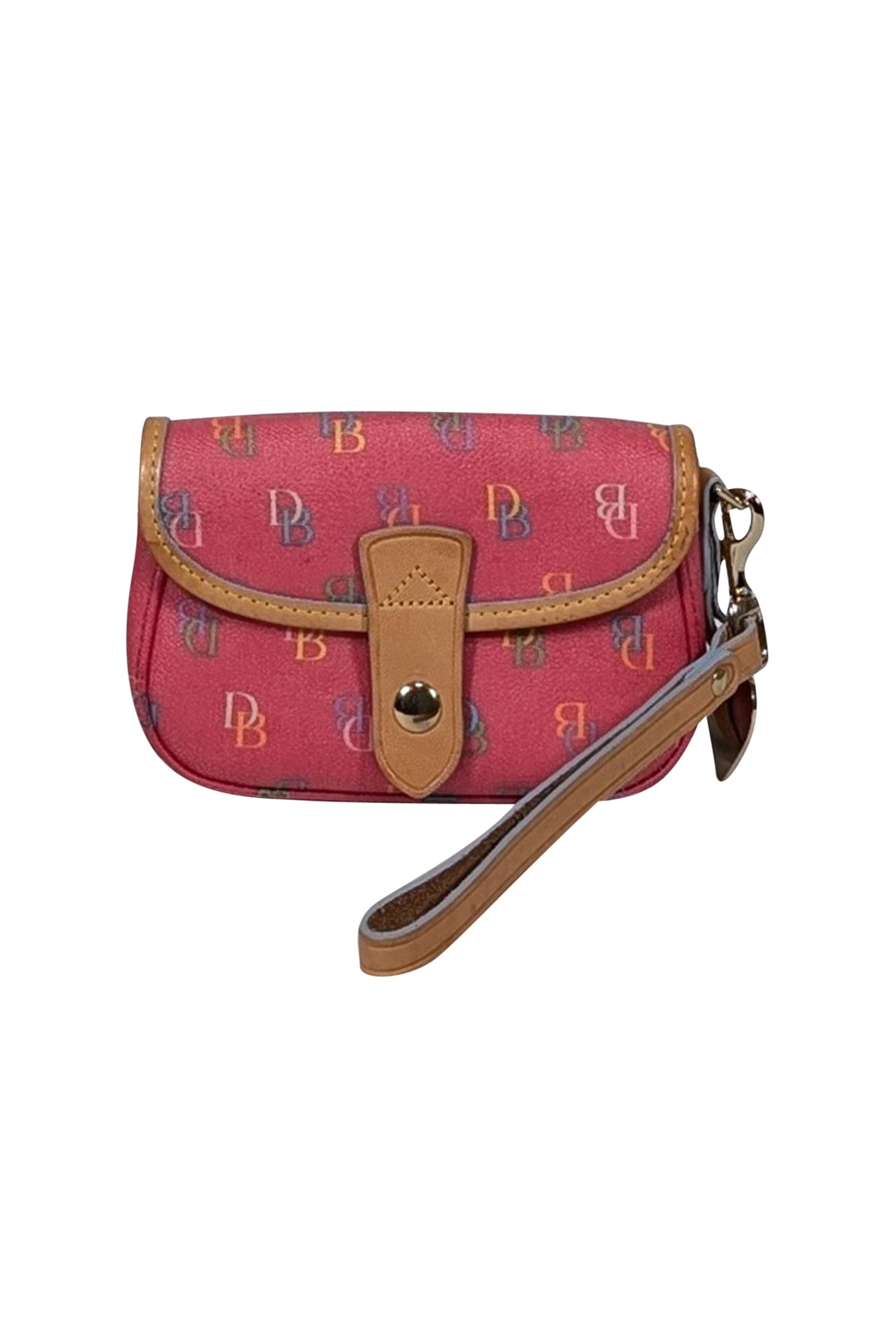 Dooney & Bourke - Chic Pink Coated Canvas Monogram Wristlet