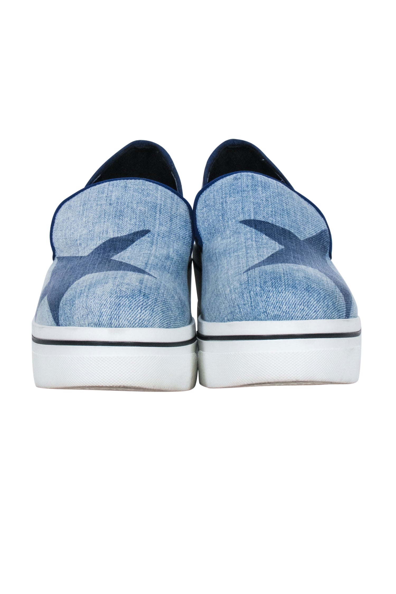 Stella McCartney Blue Denim Chambray Star Print Platform Loafers - Size 11: A Summer Fashion Must-Have
