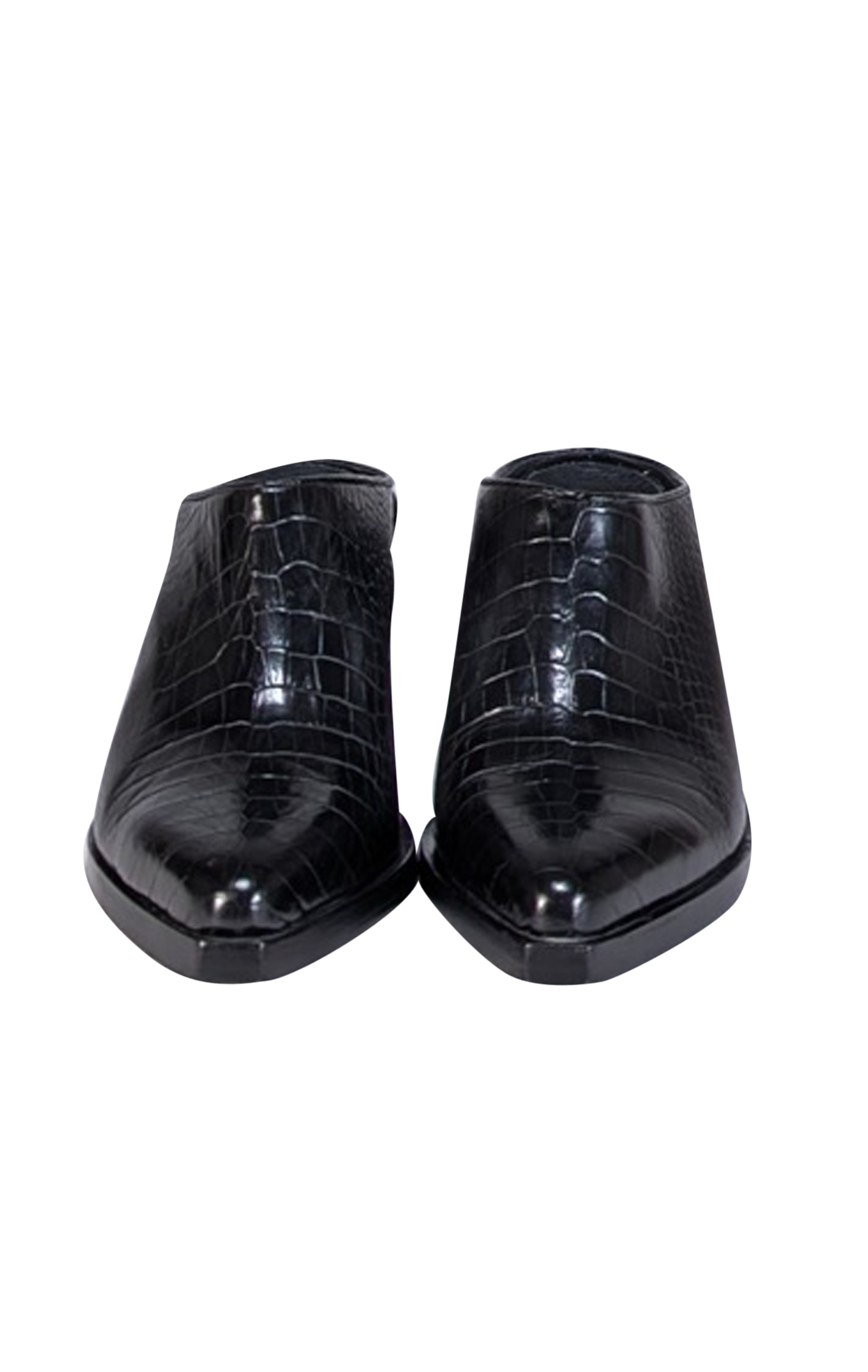 Rag & Bone - Stunning Black Croc Embossed Leather Mules Size 7