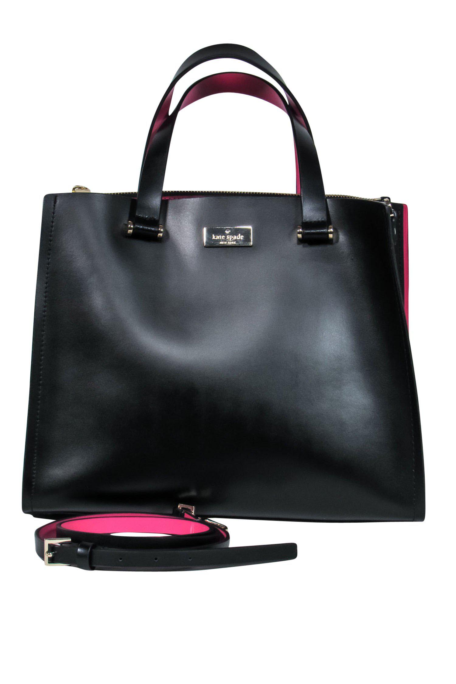 Kate Spade Black Smooth Leather Convertible Square Satchel - A Timeless Classic