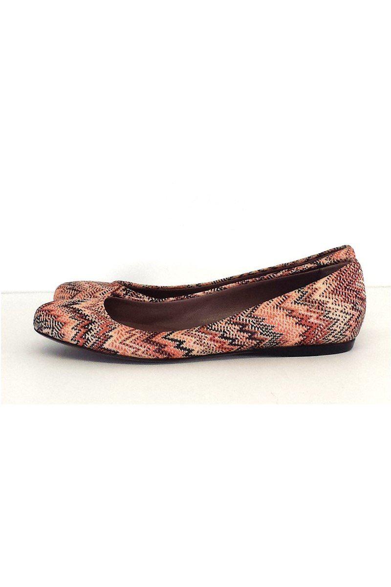 Missoni's Stunning Coral & Black Chevron Print Flats - Size 7