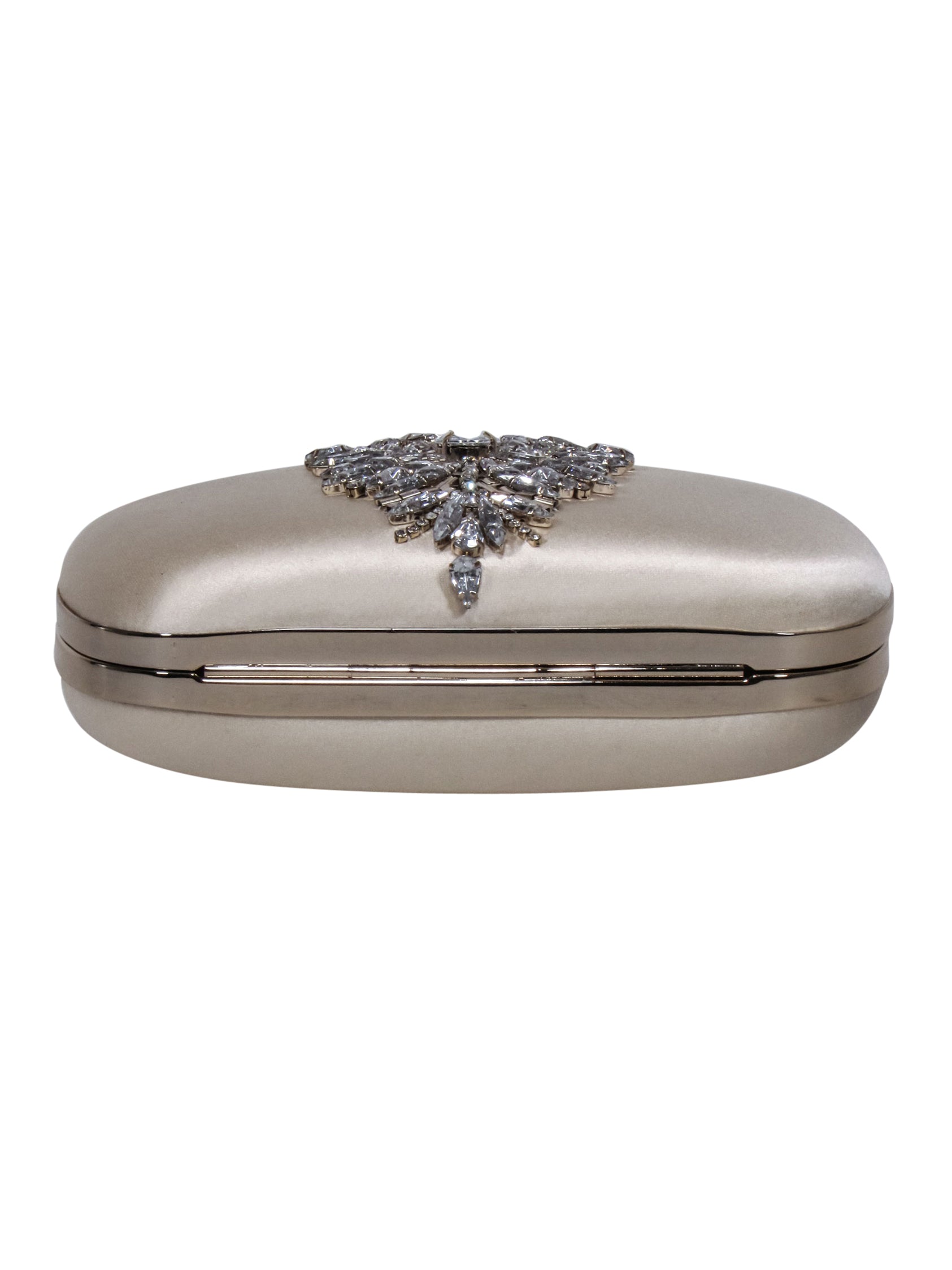 Badgley Mischka Cream Satin Jeweled Clutch: A Sparkling Love Affair