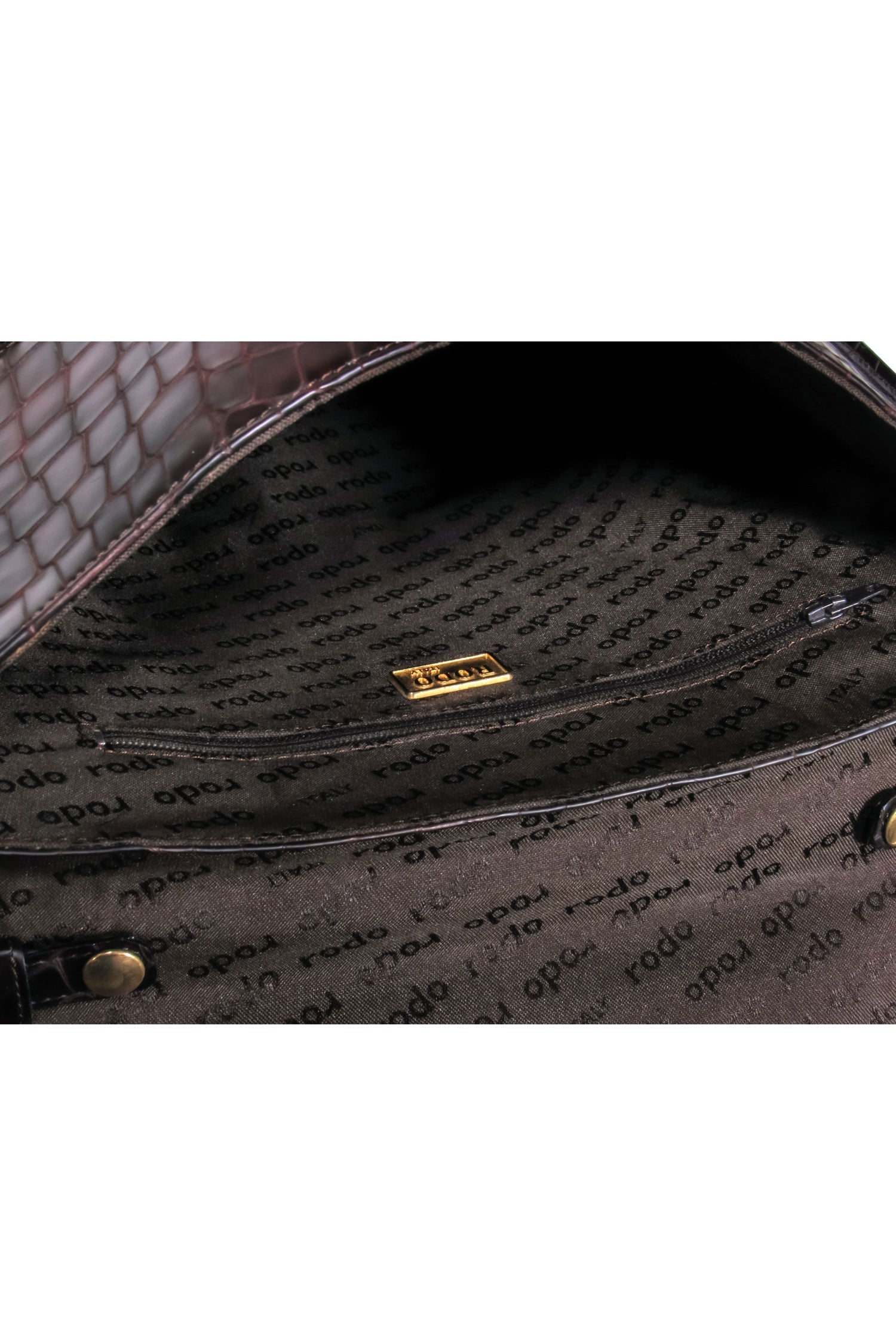 Rodo - Stunning Brown Crocodile Embossed Convertible Satchel