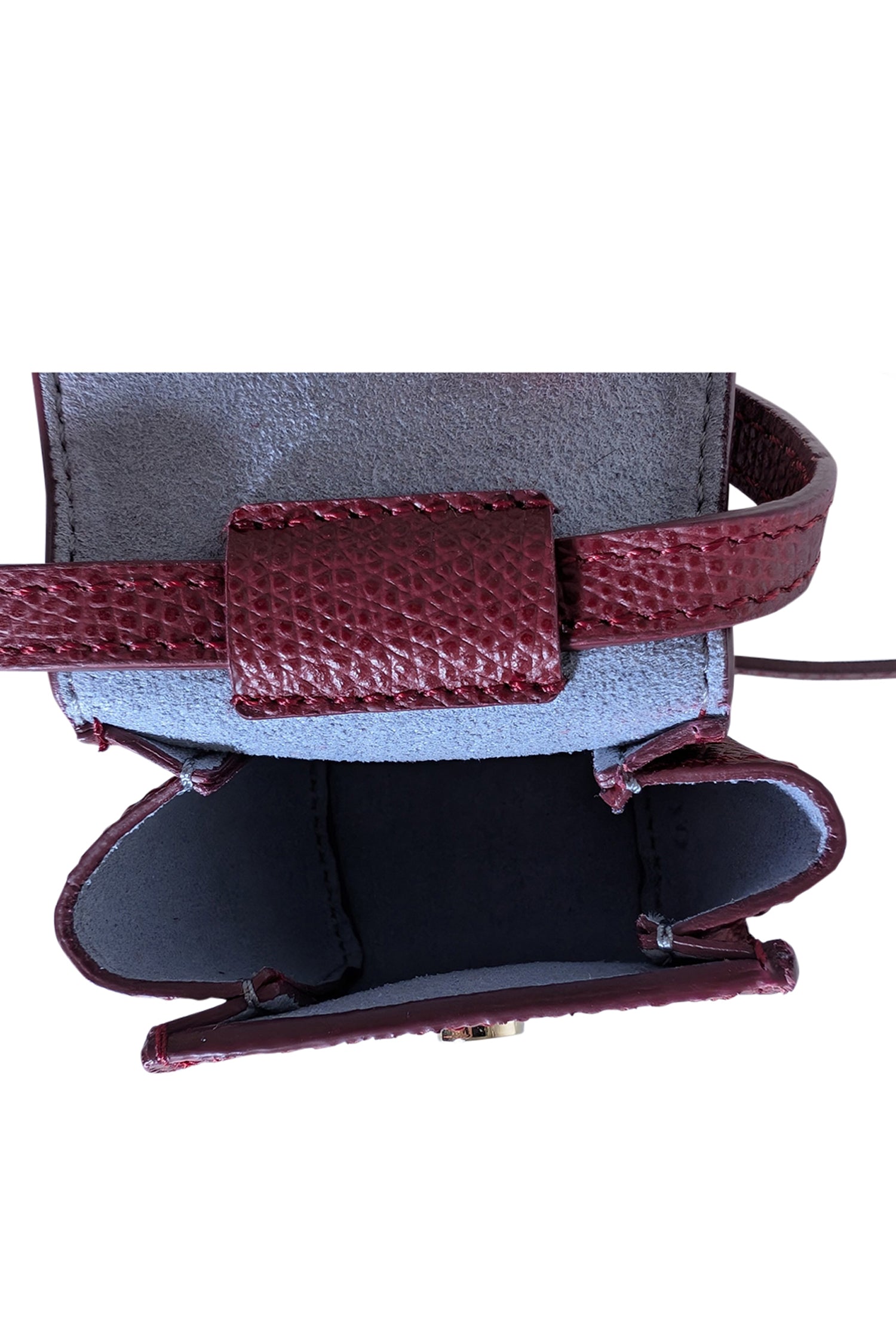 Senreve - Gorgeous Wine Red Italian Pebbled Leather Milli Maestra Mini Crossbody Bag