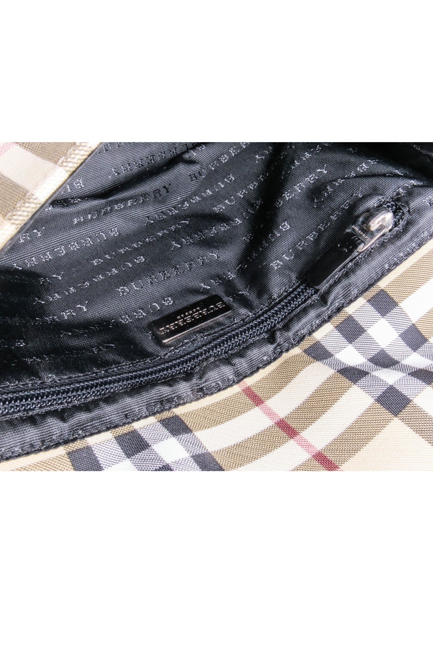 Burberry - Beige Signature Plaid Haymarket Baguette Shoulder Bag: A Style Statement