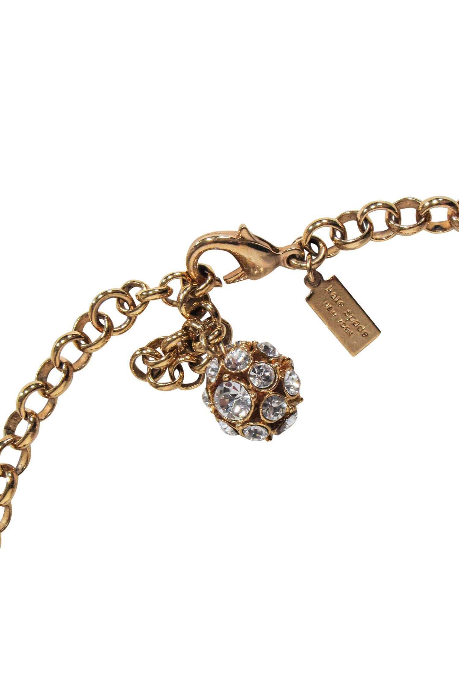 Kate Spade - Stunning Gold Oversized Pearl & Crystal Necklace
