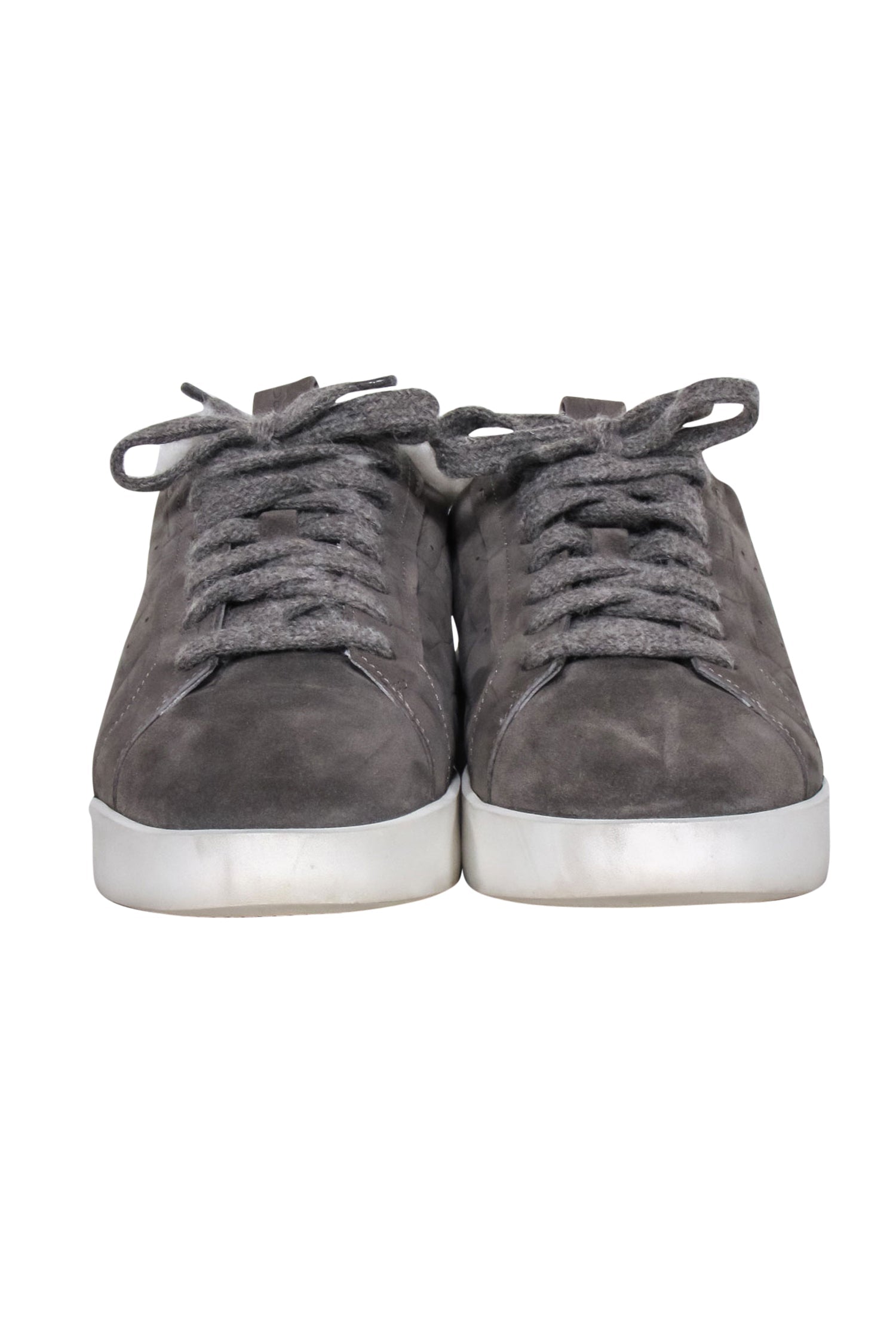Santoni Grey Suede Shearling-Lined Sneakers - Size 8