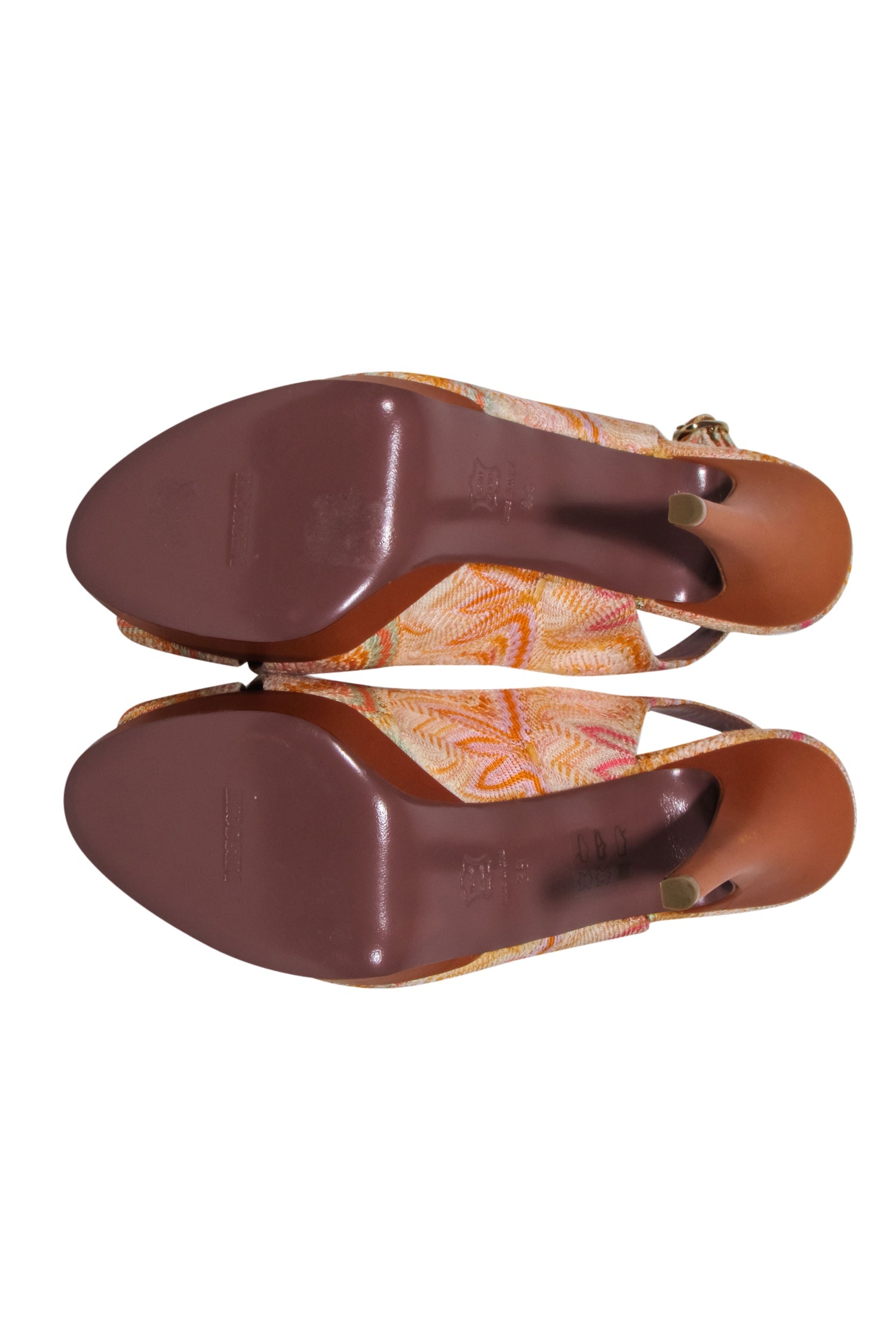 Missoni's Stunning Orange & Pink Print Peep Toe Pumps - Size 9