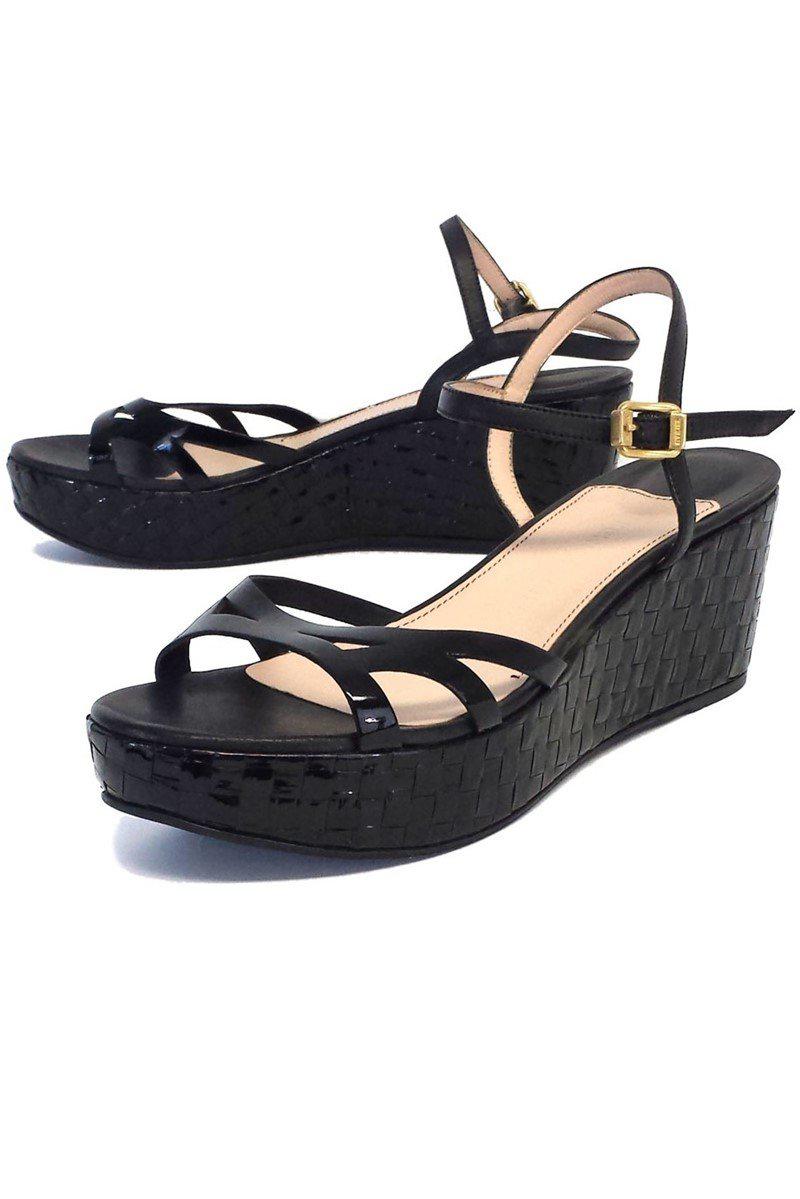 Sonia Rykiel's Stunning Black Patent Leather Platform Wedges in Size 9.5