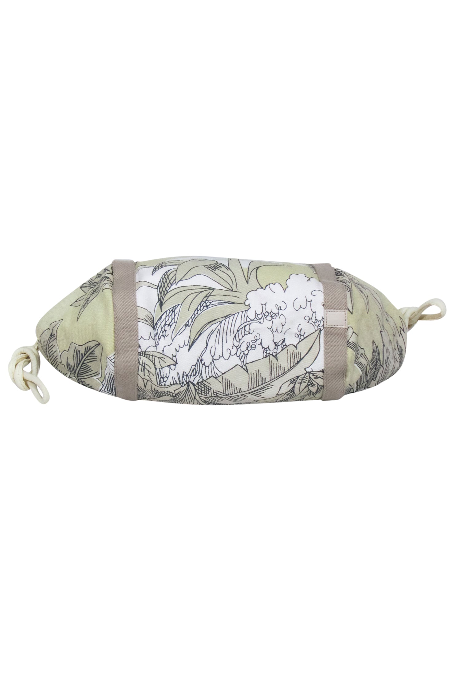 Inoui Editions - Tropical Paradise Drawstring Bag in Beige, Cream & Light Green