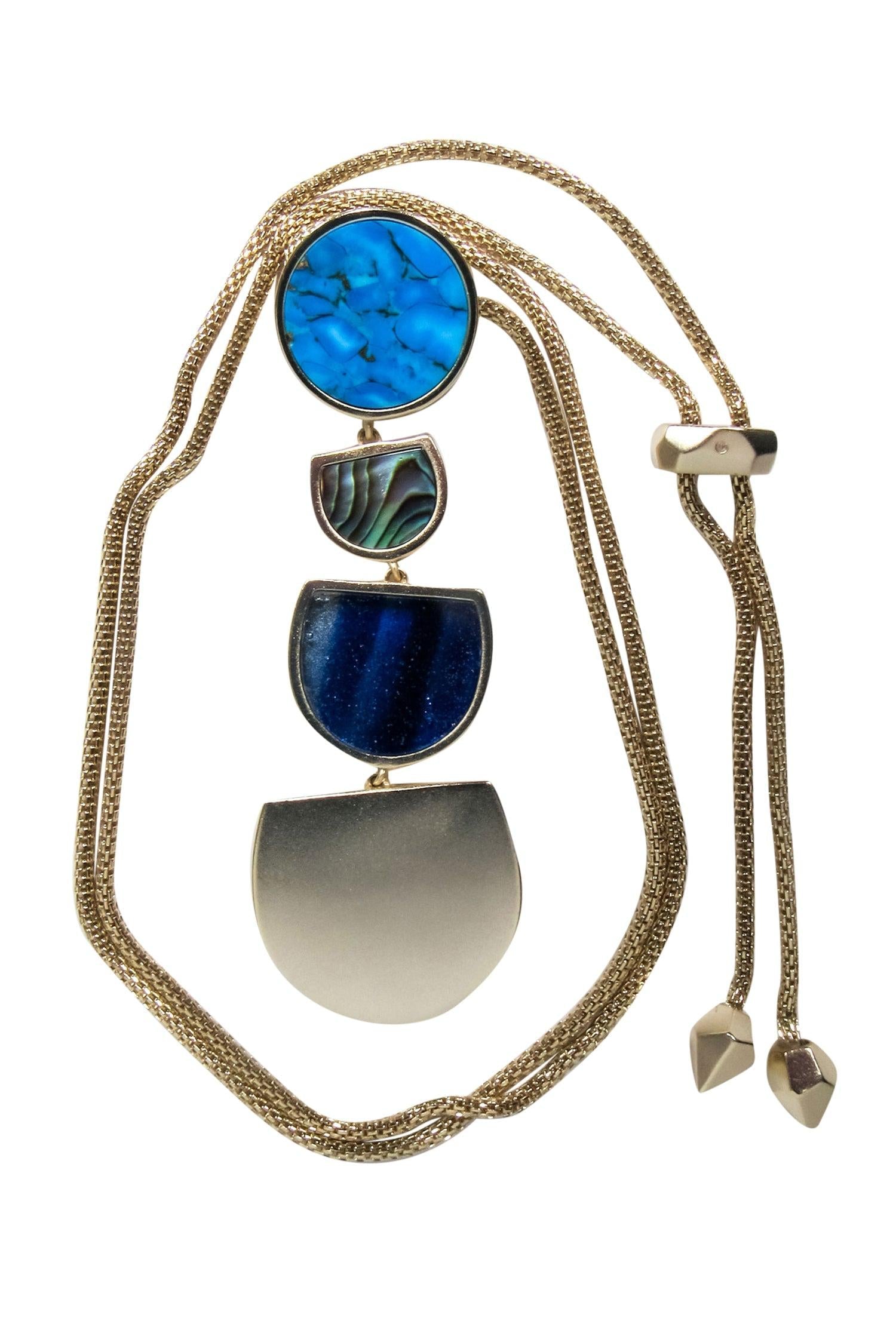 Kendra Scott - Stunning Turquoise & Blue Gold 'Luna' Pendant Necklace