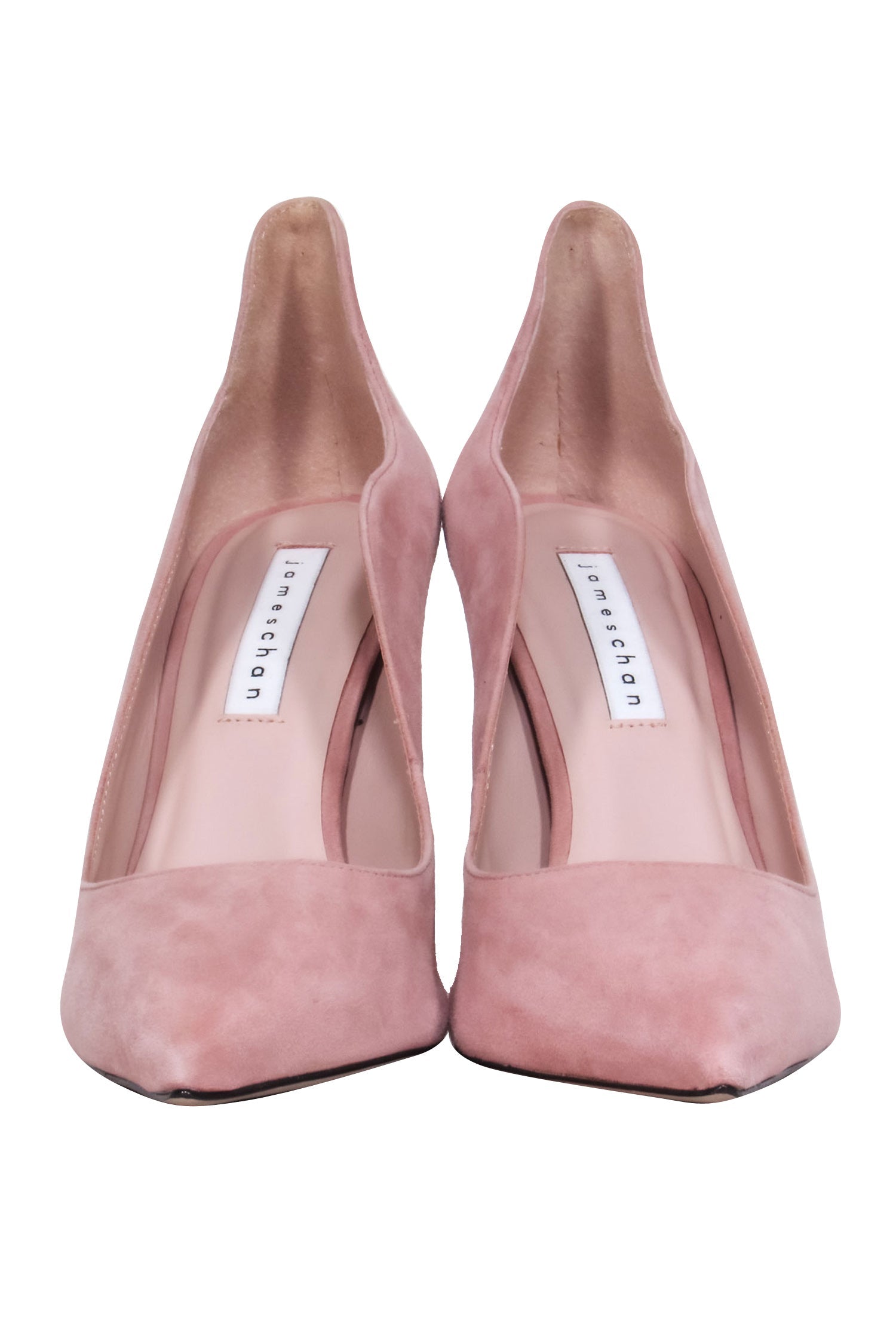 James Chan Blush Pink Suede Scalloped Pumps - Size 9.5