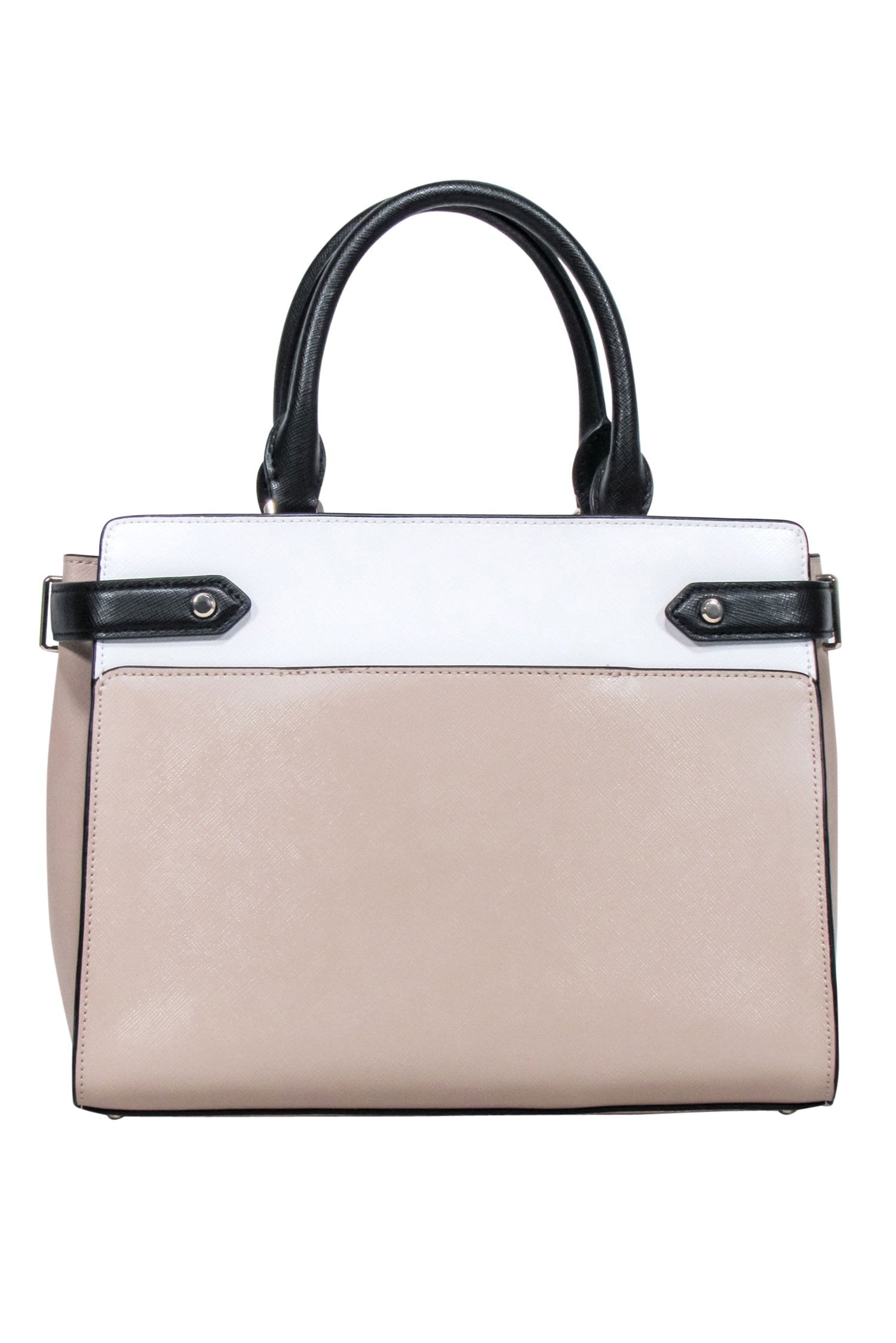 Kate Spade - Chic Beige, White & Black Saffiano Staci Leather Satchel