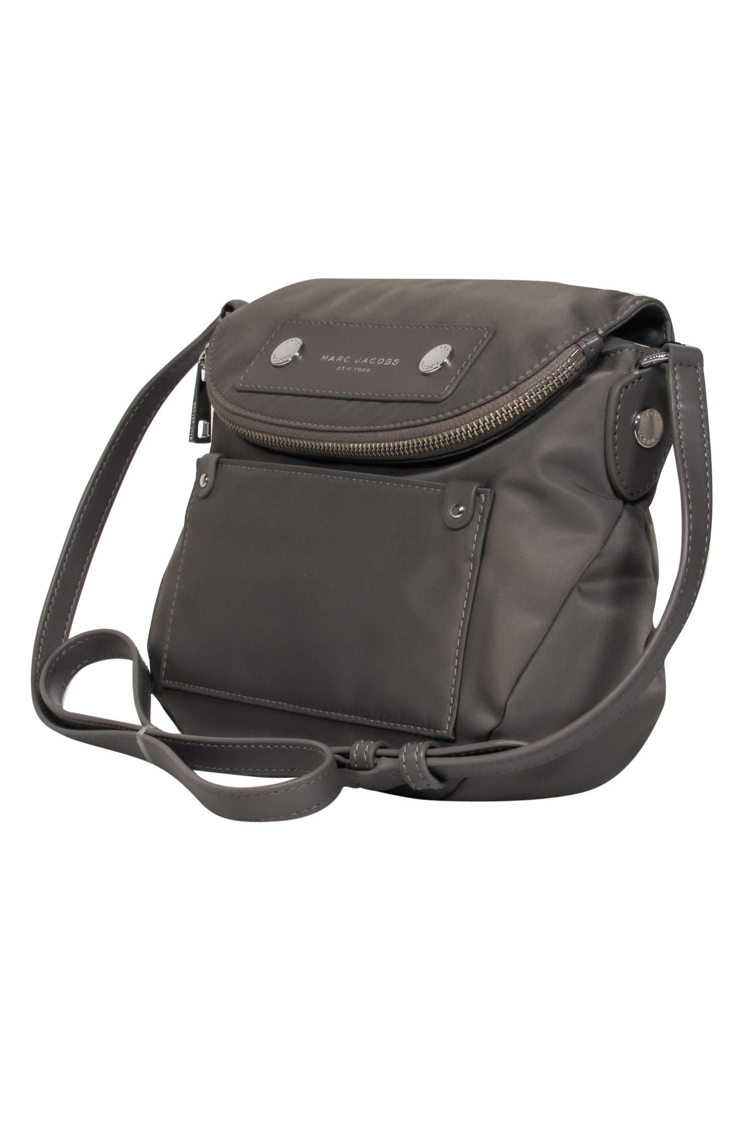 Marc Jacobs Slate Gray Nylon Flap Crossbody Bag - A Fashion Must-Have!