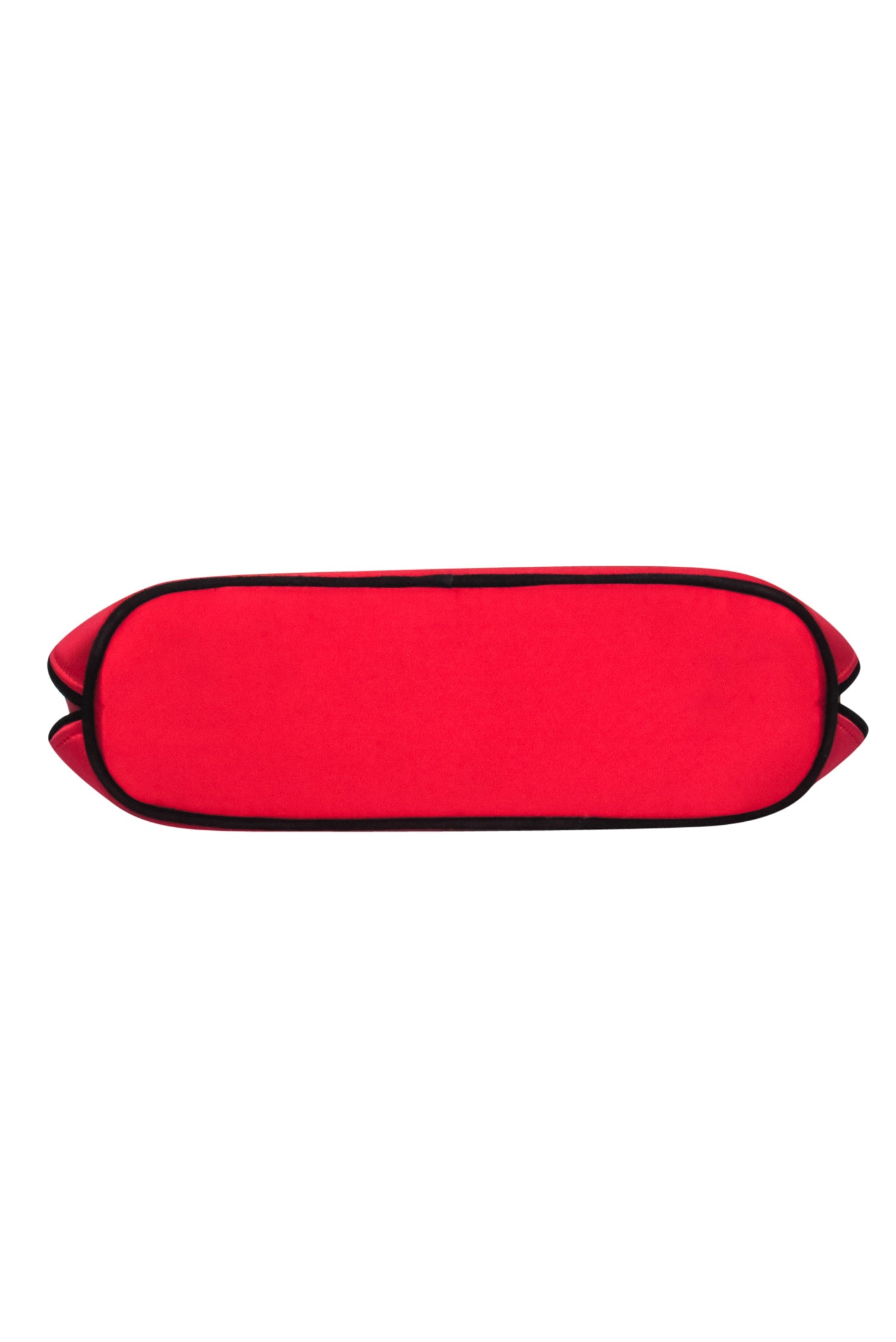 Shanghai Tang - Exquisite Red Satin Mini Handbag with Black Suede Trim
