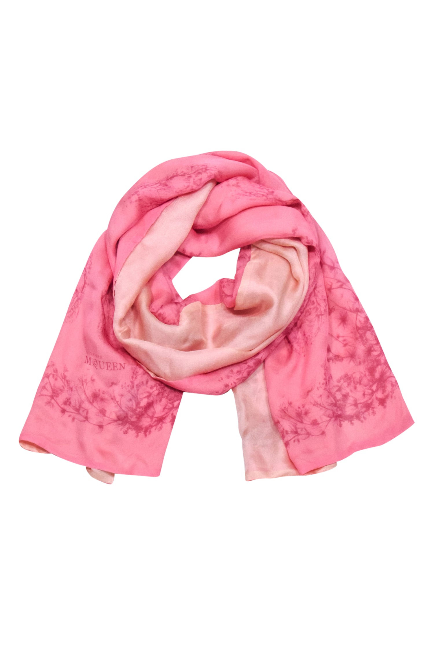 Alexander McQueen's Stunning Pink Two-Tone Skull Motif Scarf