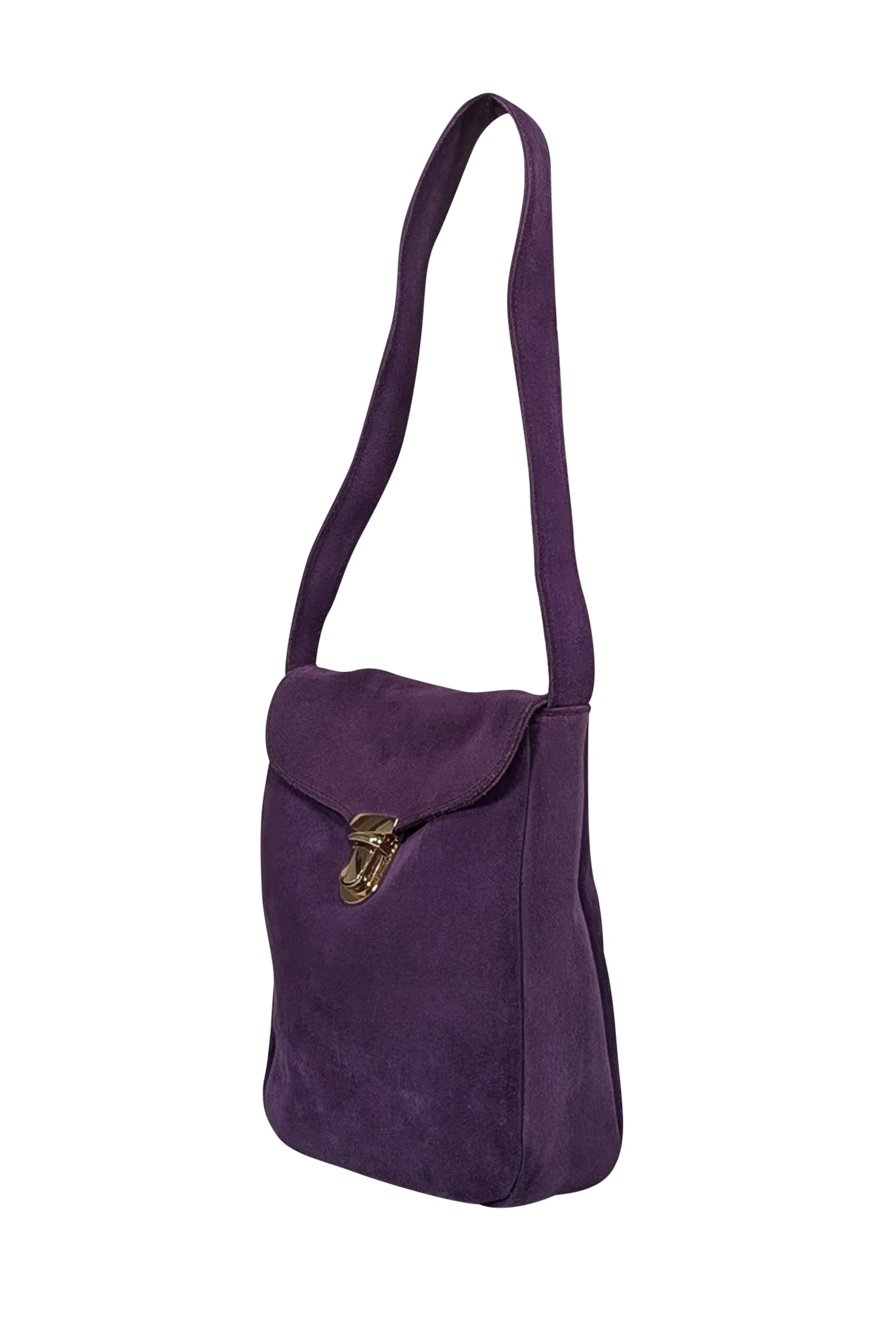 Gabriel for Sach - Moody Purple Suede Shoulder Bag: A Touch of Quiet Luxury